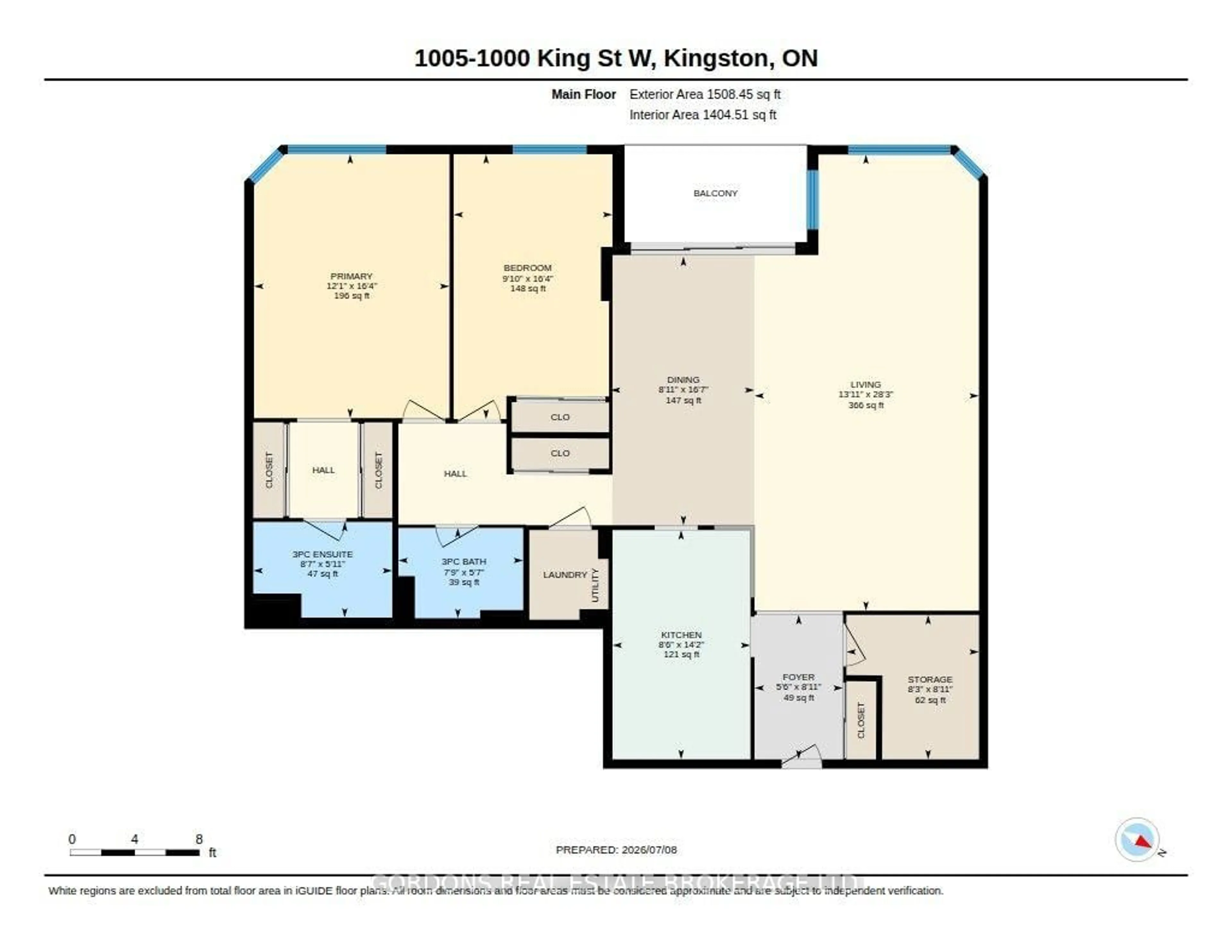 Floor plan for 1000 King St #1005, Kingston Ontario K7M 8H3
