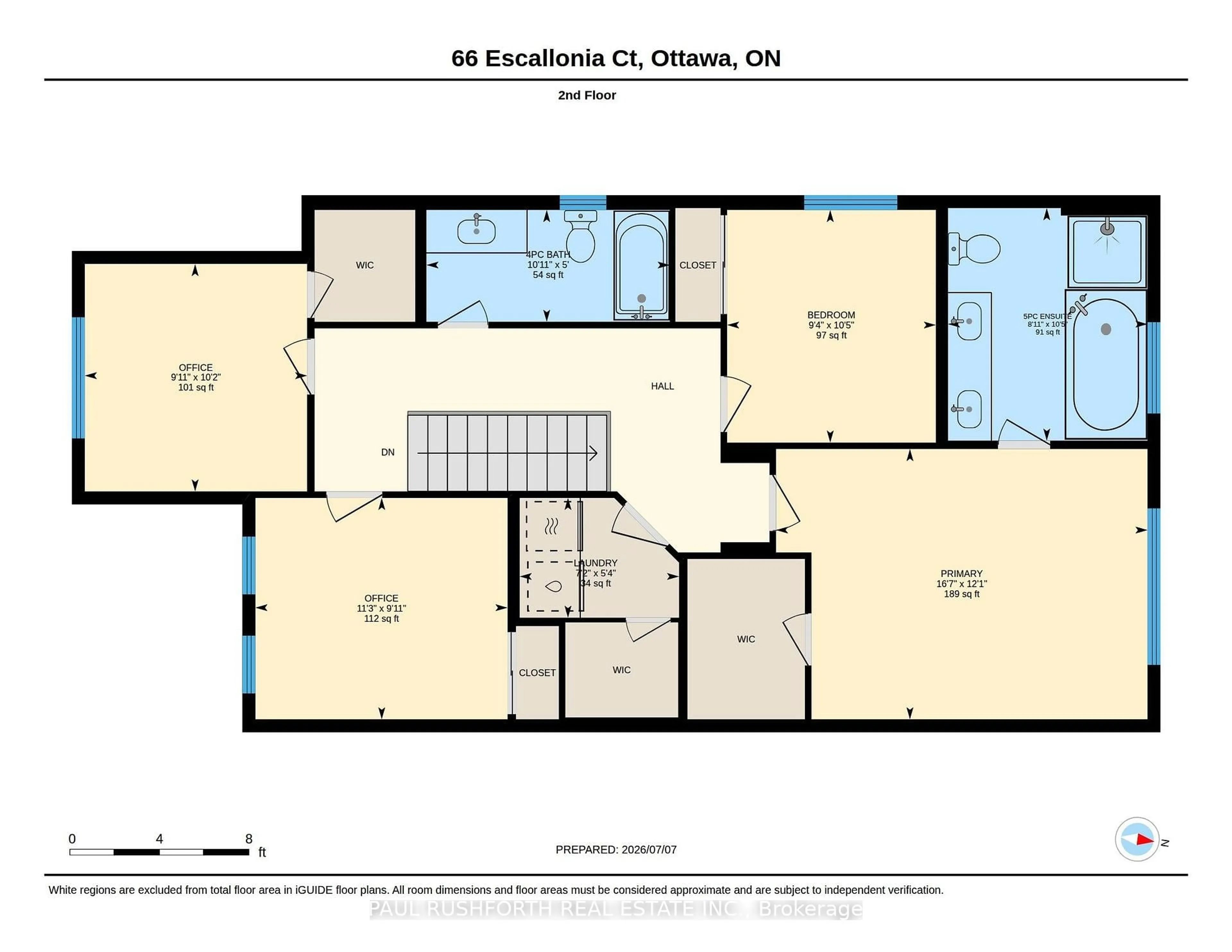 Floor plan for 66 Escallonia Crt, Ottawa Ontario K2S 0W9