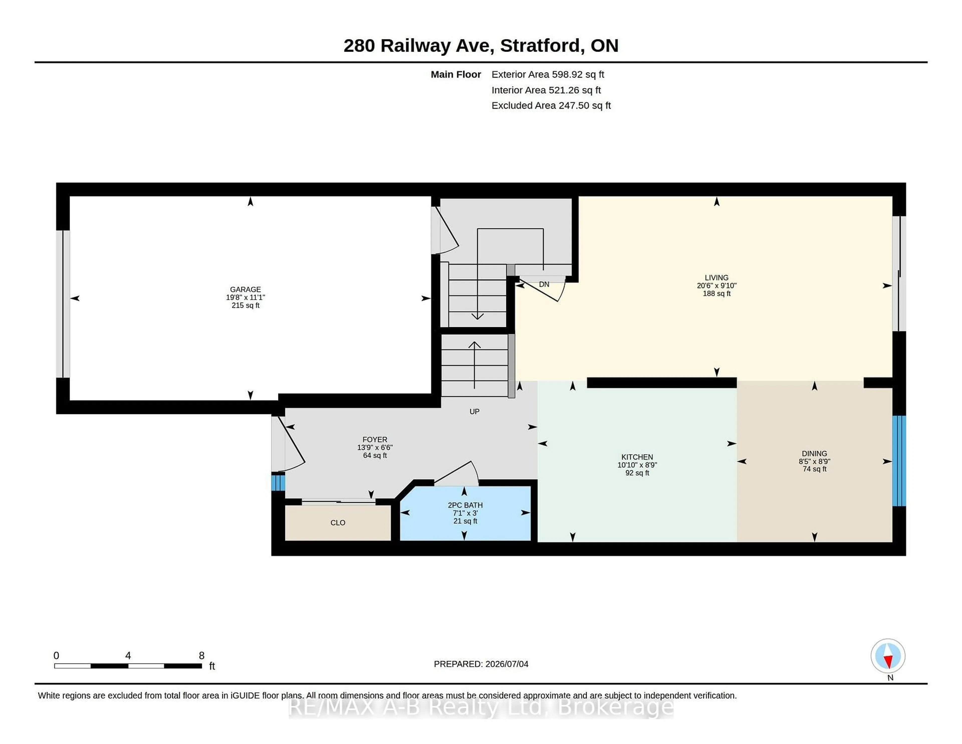 Floor plan for 280 Railway Ave, Stratford Ontario N5A 2J4