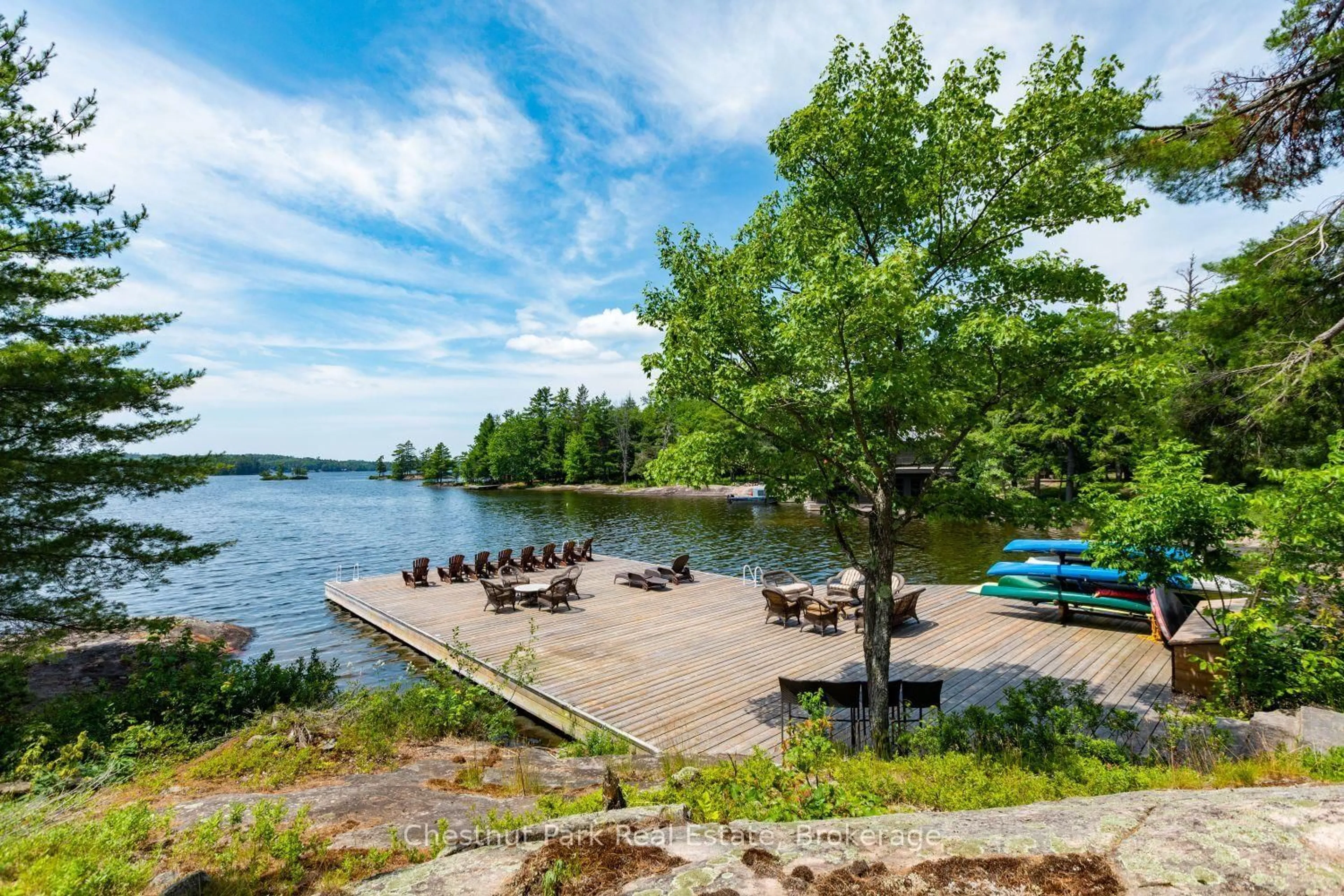 Patio, water/lake/river/ocean view for 1413 Brackenrig Rd #2 & 3, Muskoka Lakes Ontario P0B 1J0