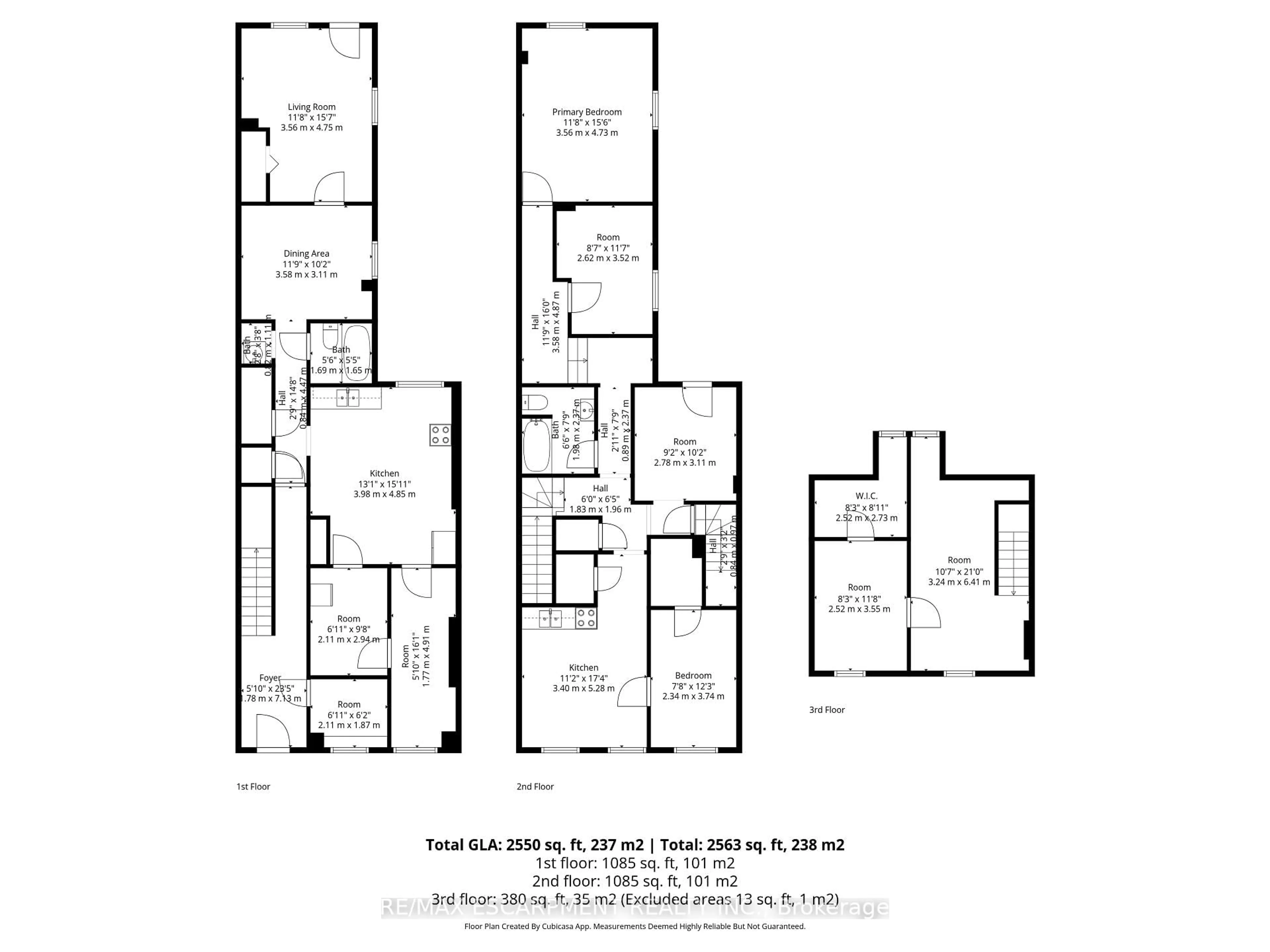 Floor plan for 133-135 Wellington St, Hamilton Ontario L8R 1N4