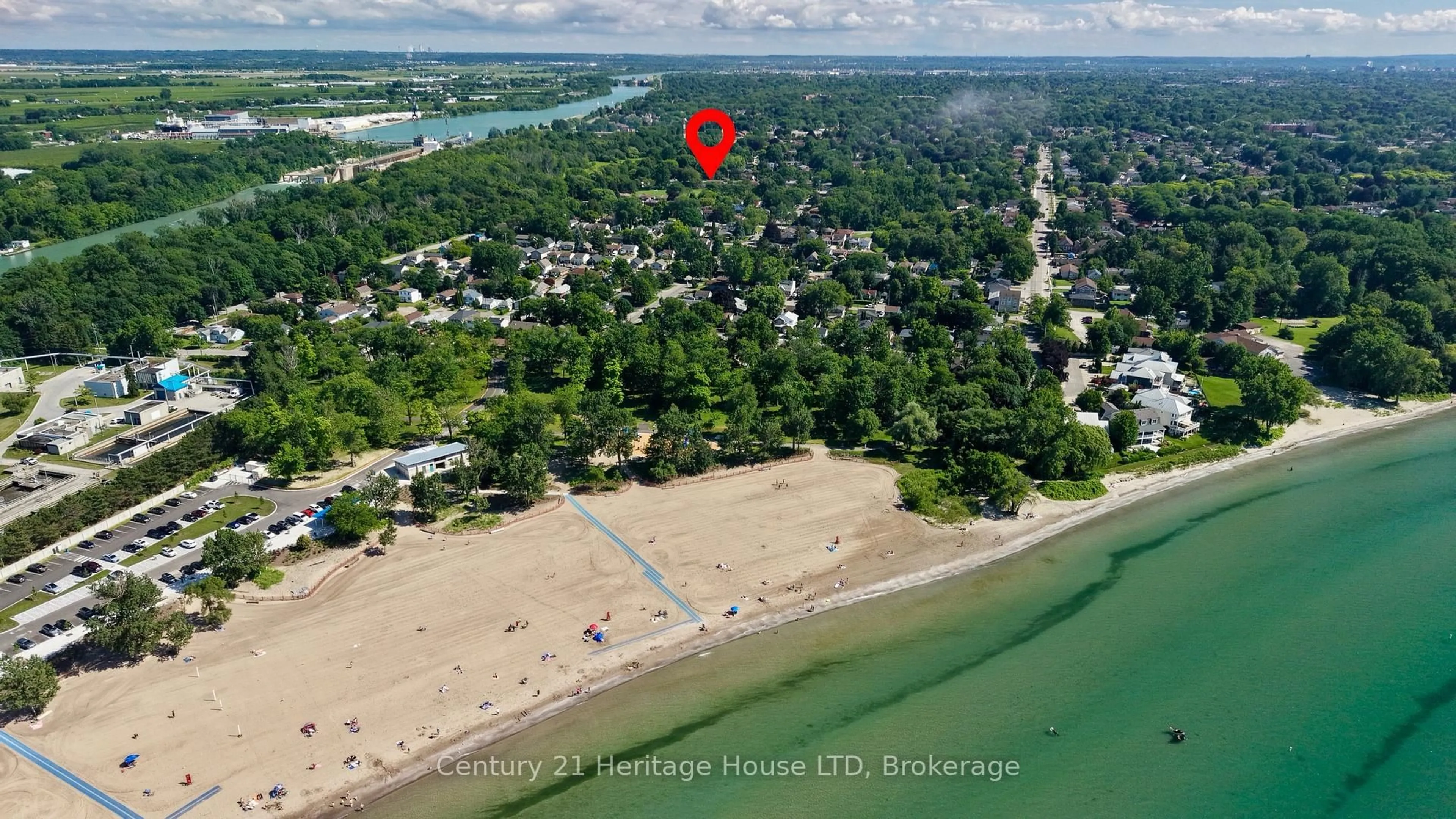 A pic from outside/outdoor area/front of a property/back of a property/a pic from drone, water/lake/river/ocean view for 64 Croydon Dr, St. Catharines Ontario L2M 1J7