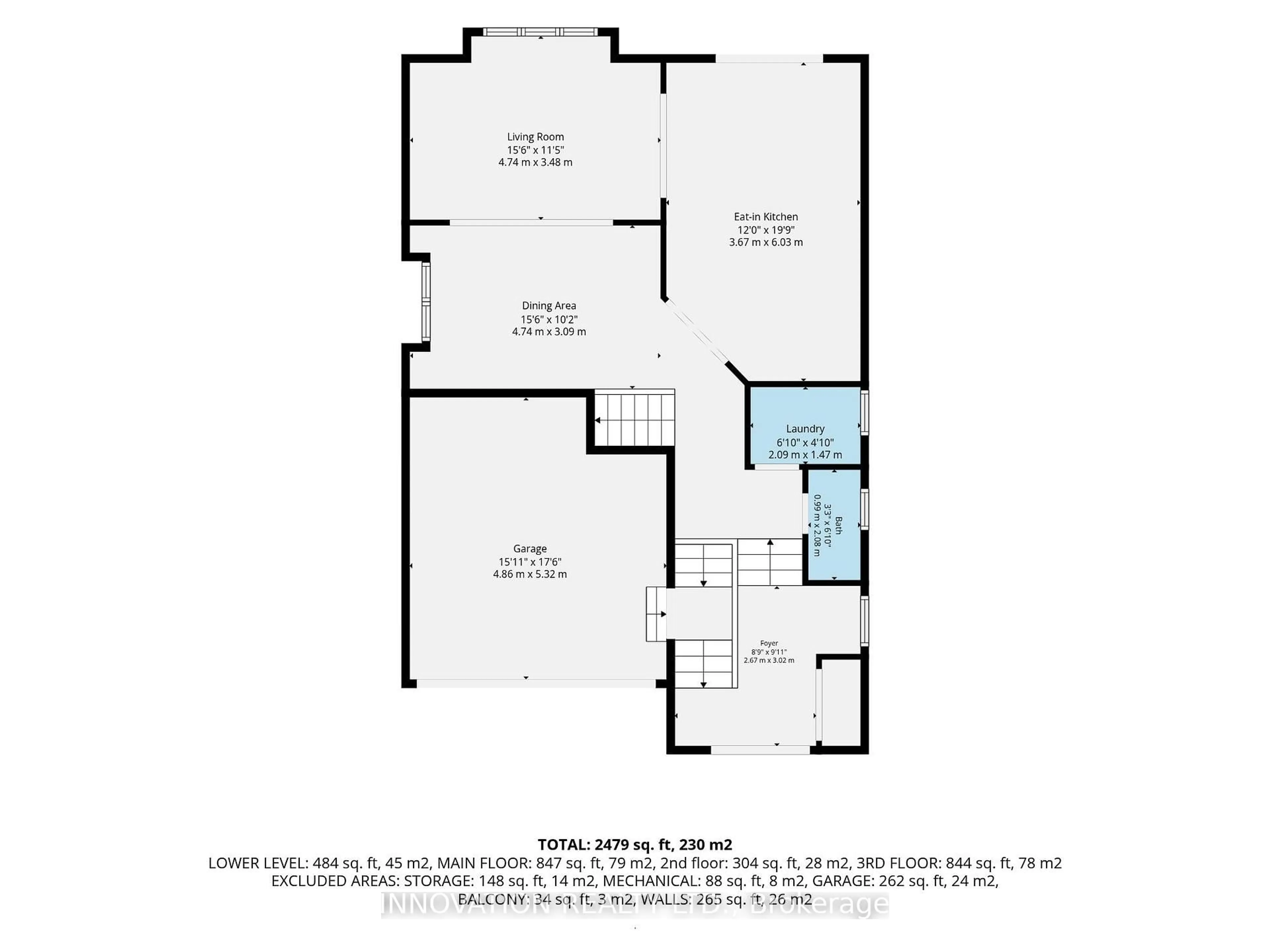 Floor plan for 545 Rosehill Ave, Ottawa Ontario K2S 0E7