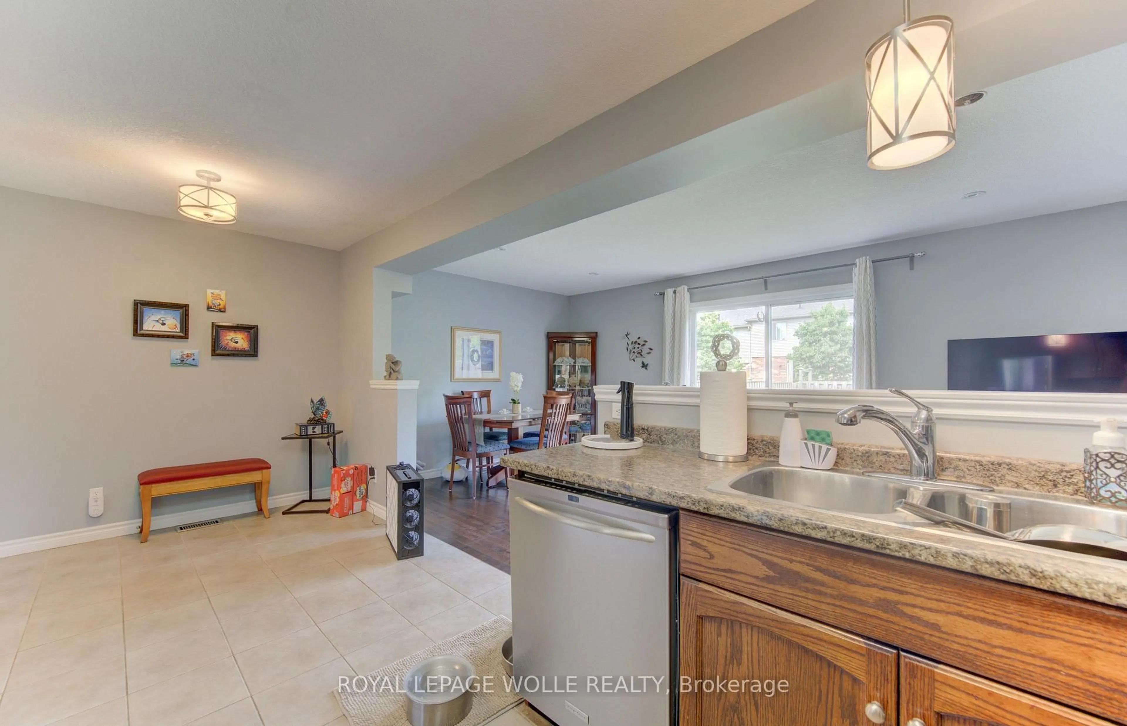 Open concept kitchen, ceramic/tile floor for 6 Edwards St, Guelph Ontario N1E 0B2