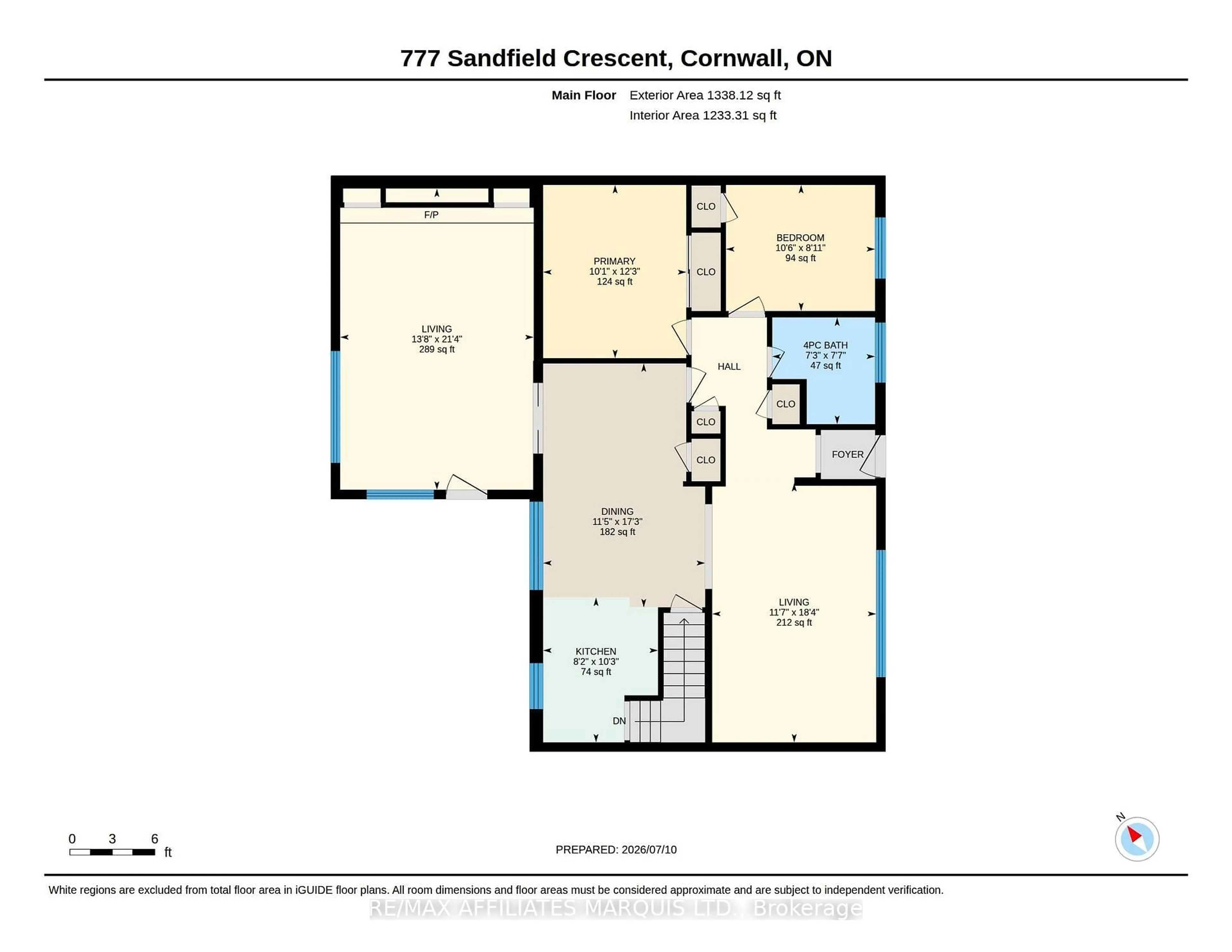 Floor plan for 777 Sandfield Cres, Cornwall Ontario K6H 5C4