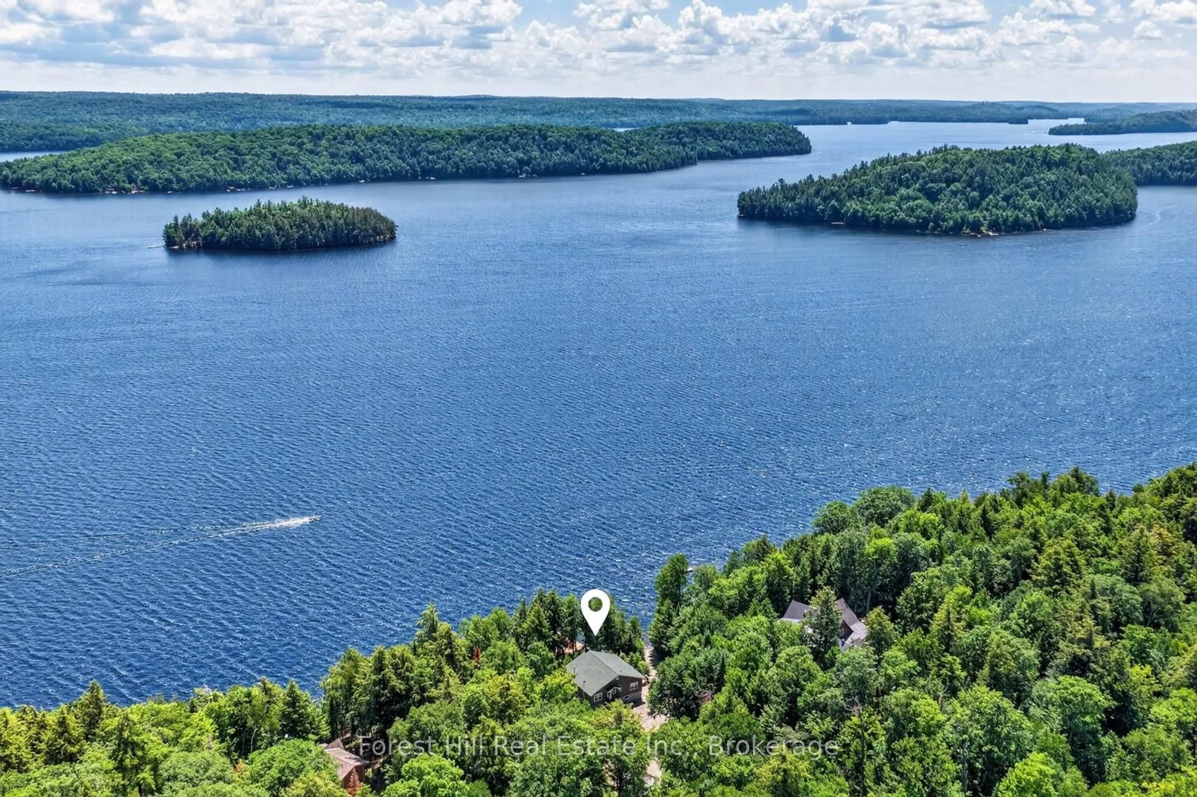 A pic from outside/outdoor area/front of a property/back of a property/a pic from drone, water/lake/river/ocean view for 1291 Creighton Dr, Algonquin Highlands Ontario P0A 1E0