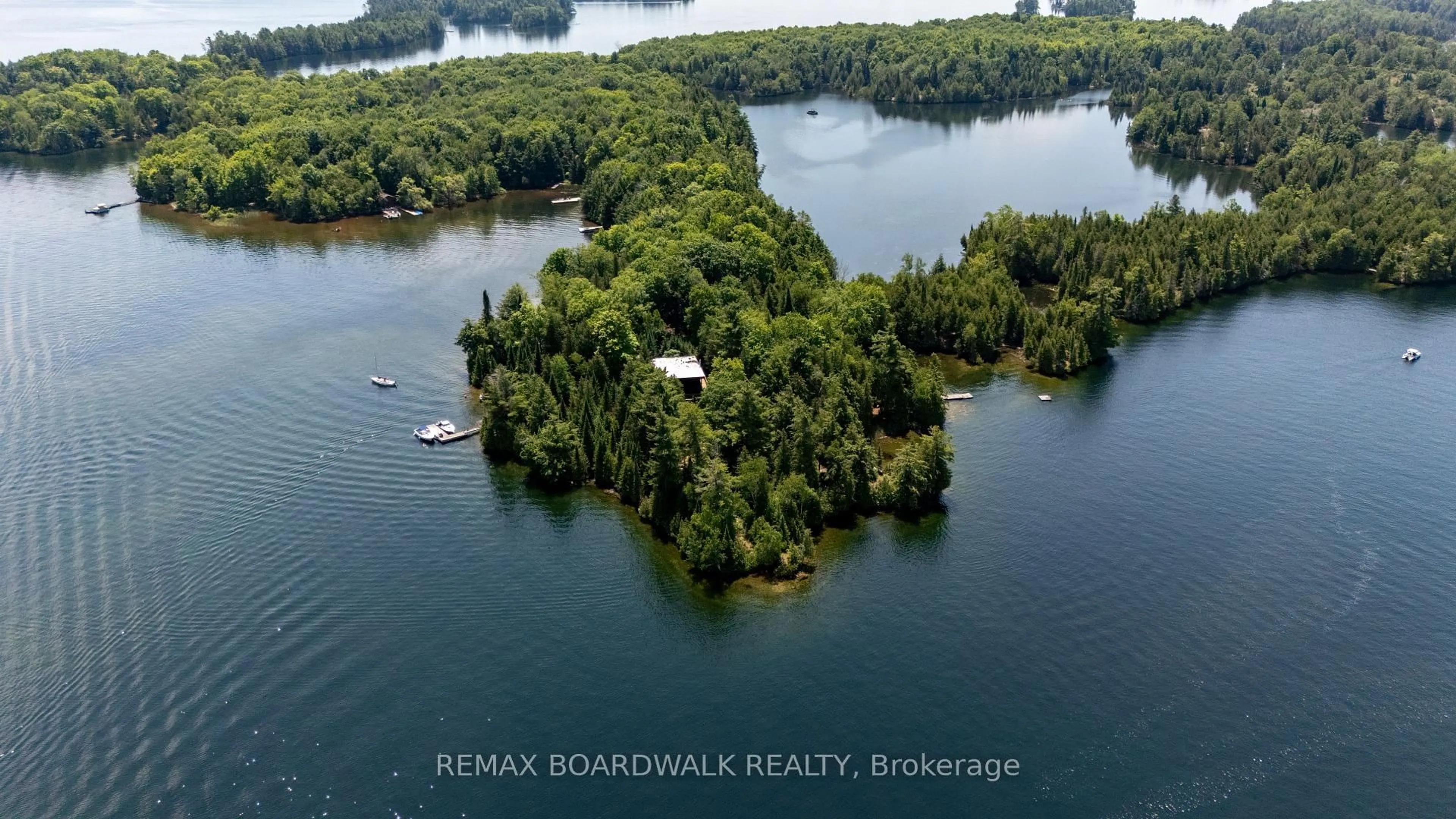 A pic from outside/outdoor area/front of a property/back of a property/a pic from drone, water/lake/river/ocean view for 6603 Big Rideau Island, Rideau Lakes Ontario K0G 1V0