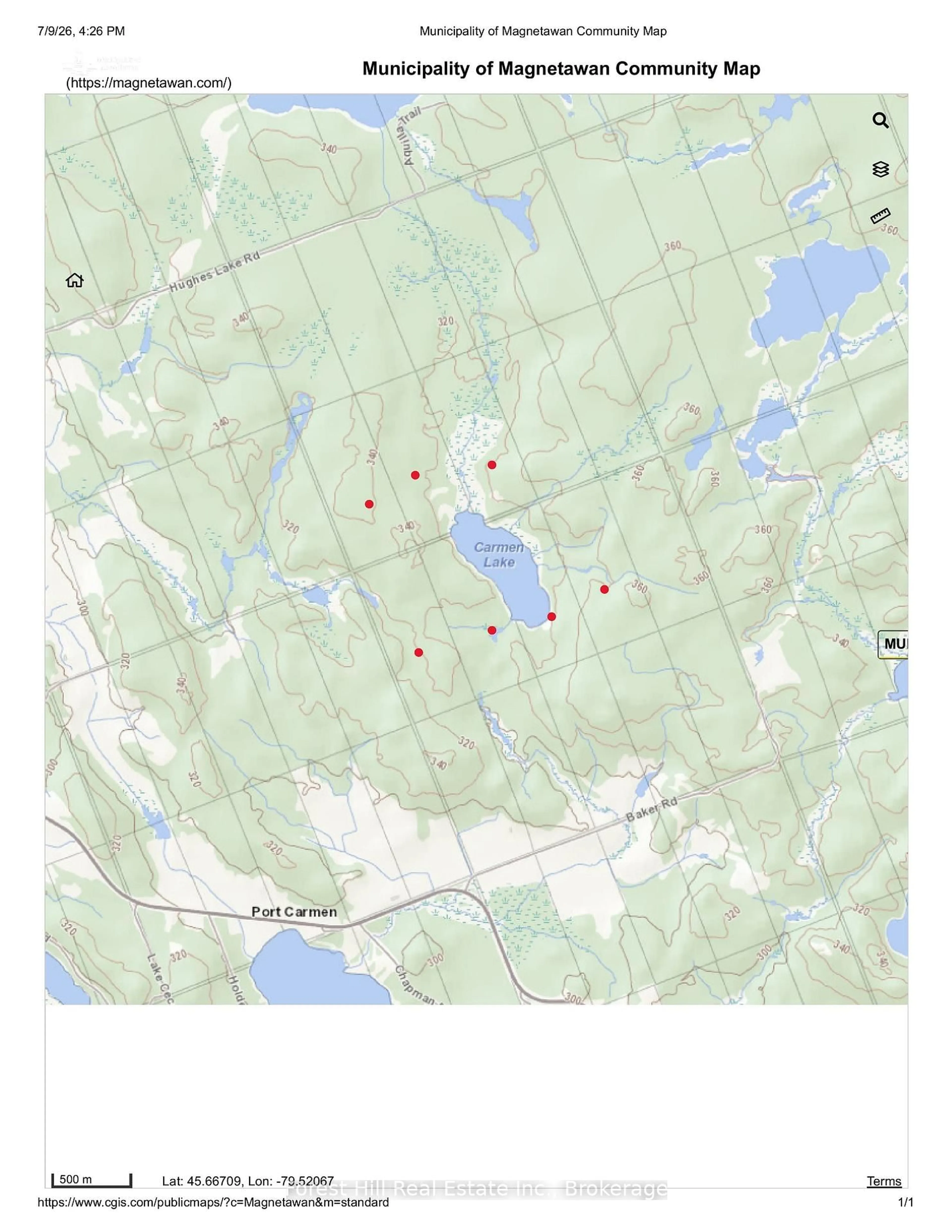 Picture of a map for 230 Baker Rd, Magnetawan Ontario P0A 1P0