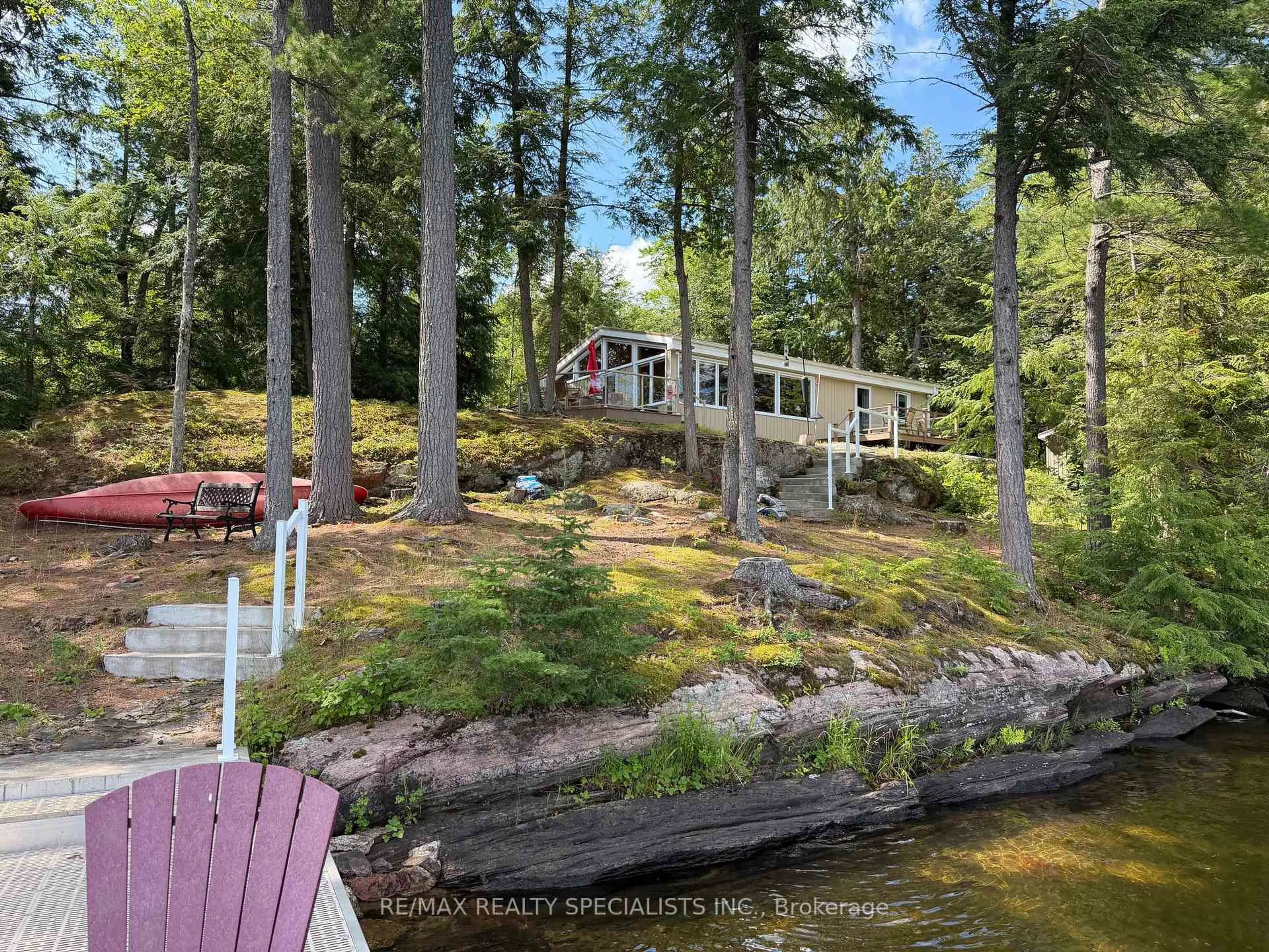 A pic from outside/outdoor area/front of a property/back of a property/a pic from drone, water/lake/river/ocean view for 41 Chester Lane, Kawartha Lakes Ontario K0M 2B0