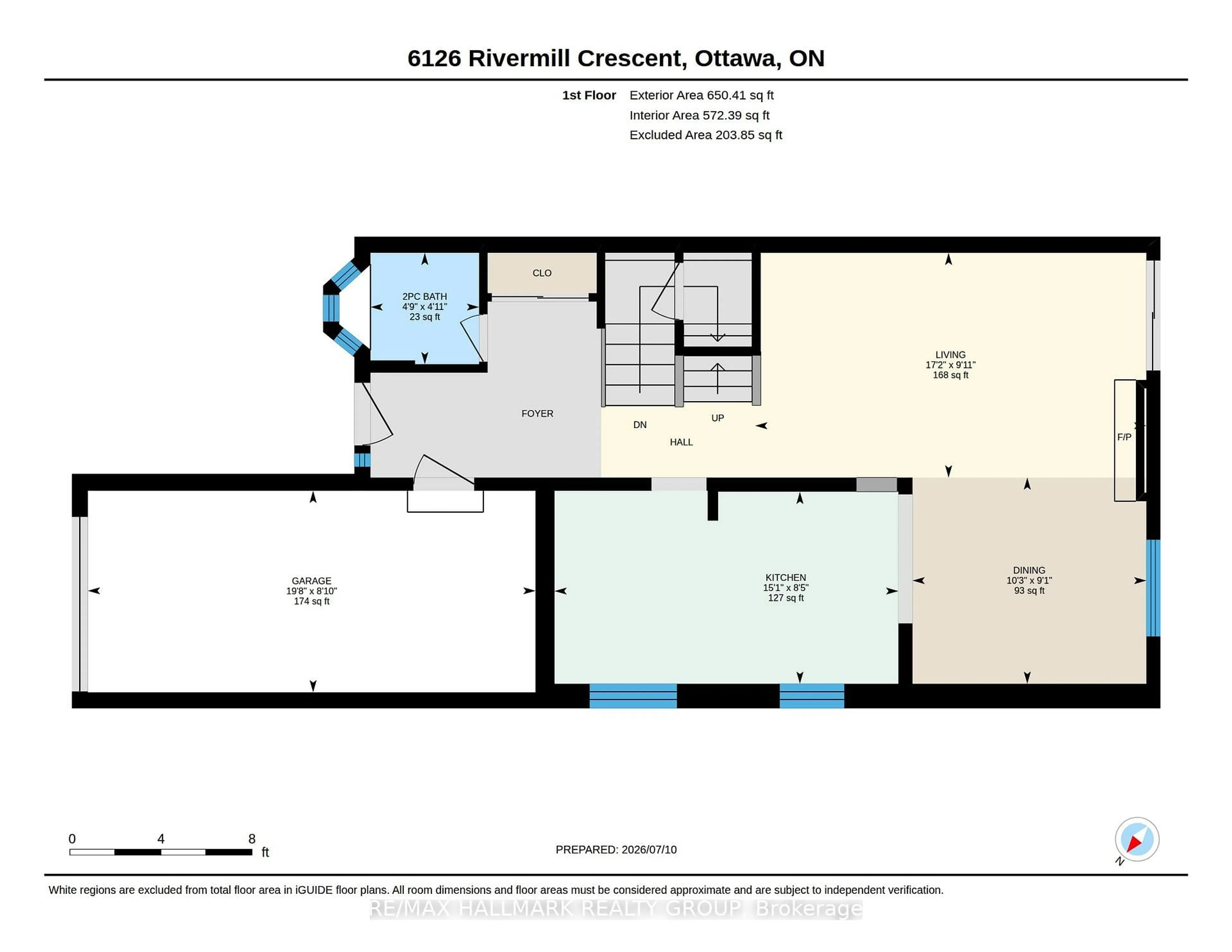 Floor plan for 6126 Rivermill Cres, Ottawa Ontario K1C 5M9