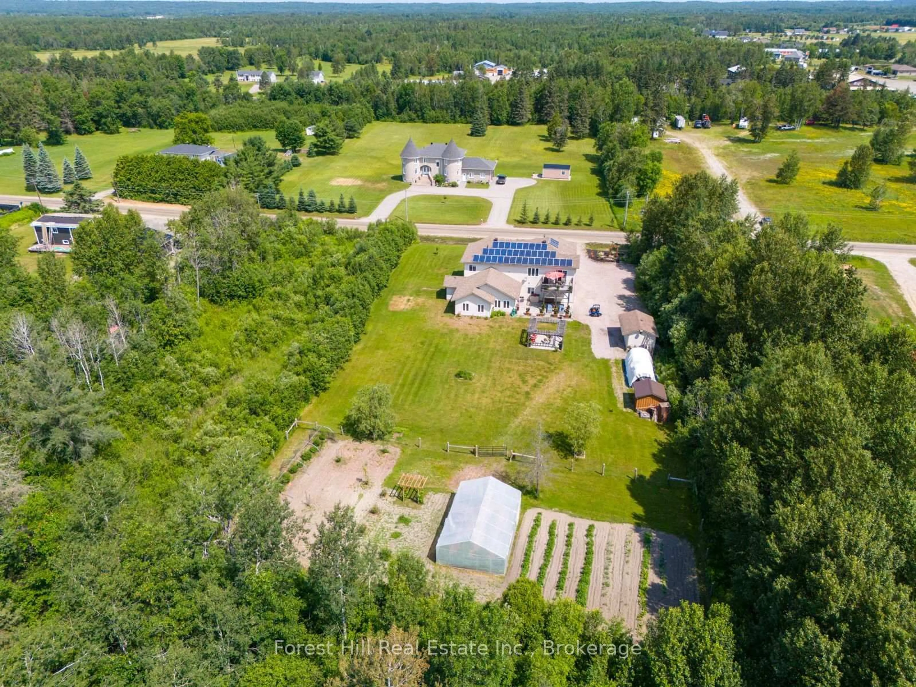 A pic from outside/outdoor area/front of a property/back of a property/a pic from drone, forest/trees view for 512 Salter St, West Nipissing Ontario P2B 2T4