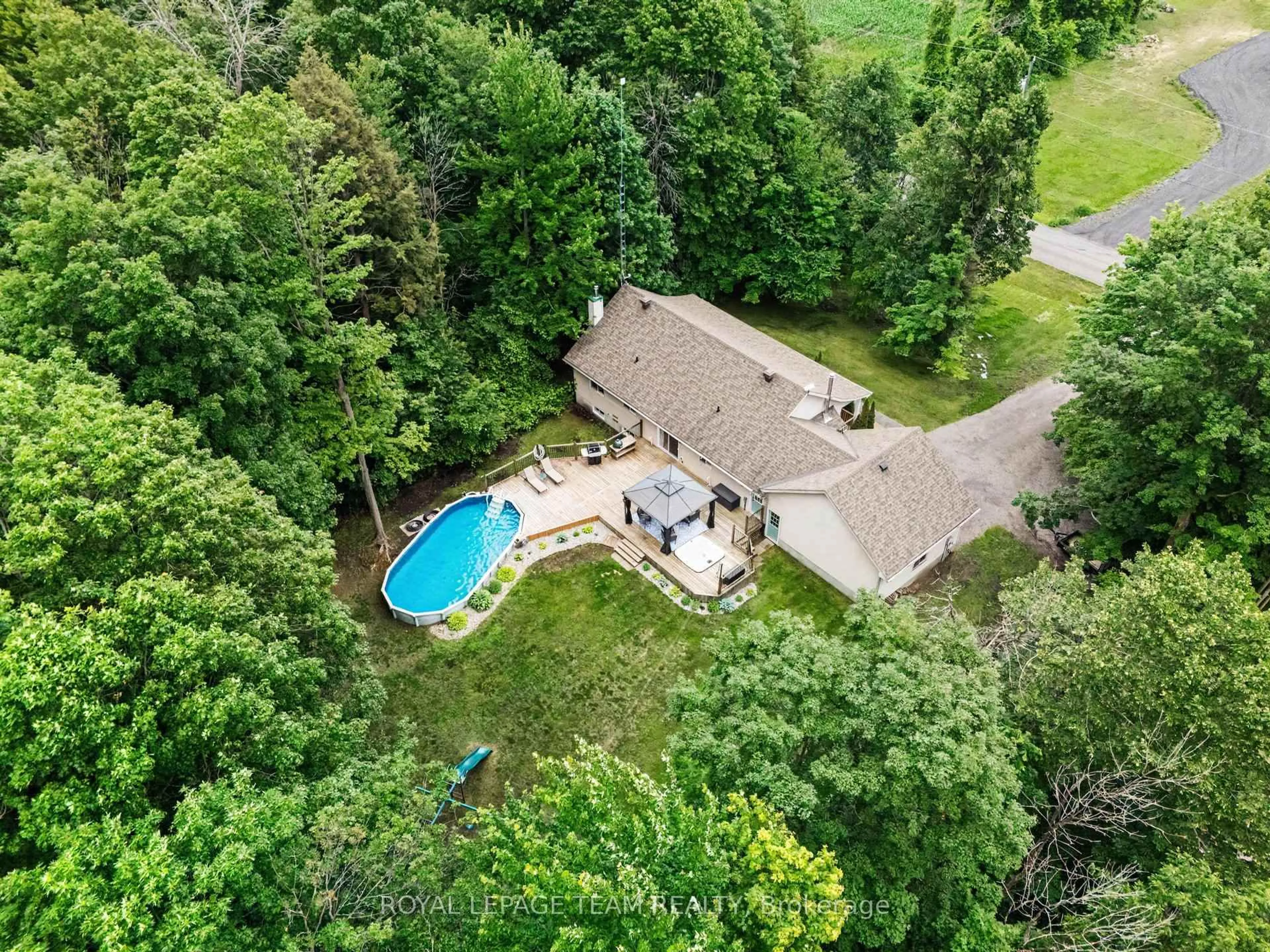 A pic from outside/outdoor area/front of a property/back of a property/a pic from drone, water/lake/river/ocean view for 10433 Ronson Rd, North Dundas Ontario K0E 1S0