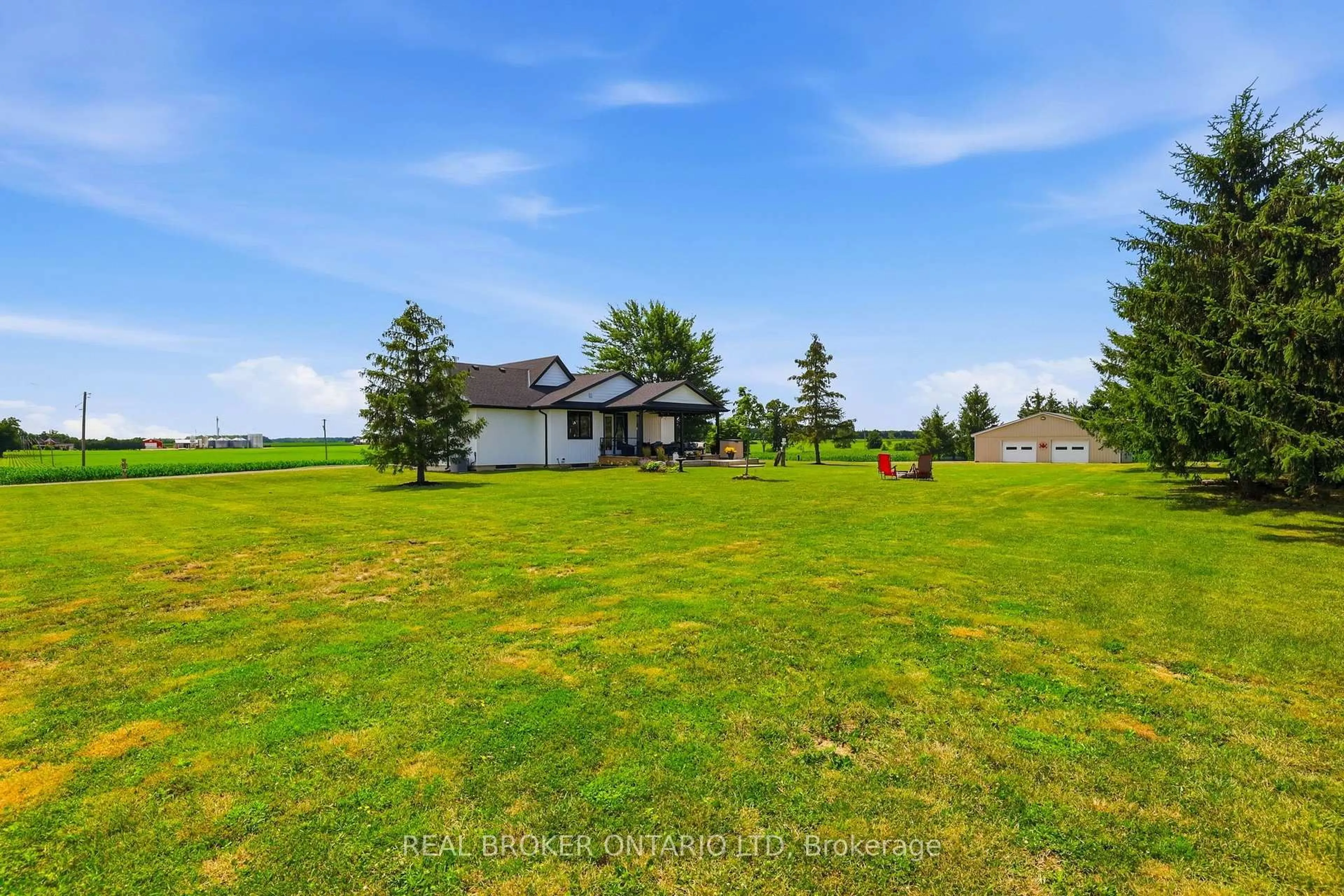 A pic from outside/outdoor area/front of a property/back of a property/a pic from drone, water/lake/river/ocean view for 25515 Coldstream Rd, Middlesex Centre Ontario N0M 1P0