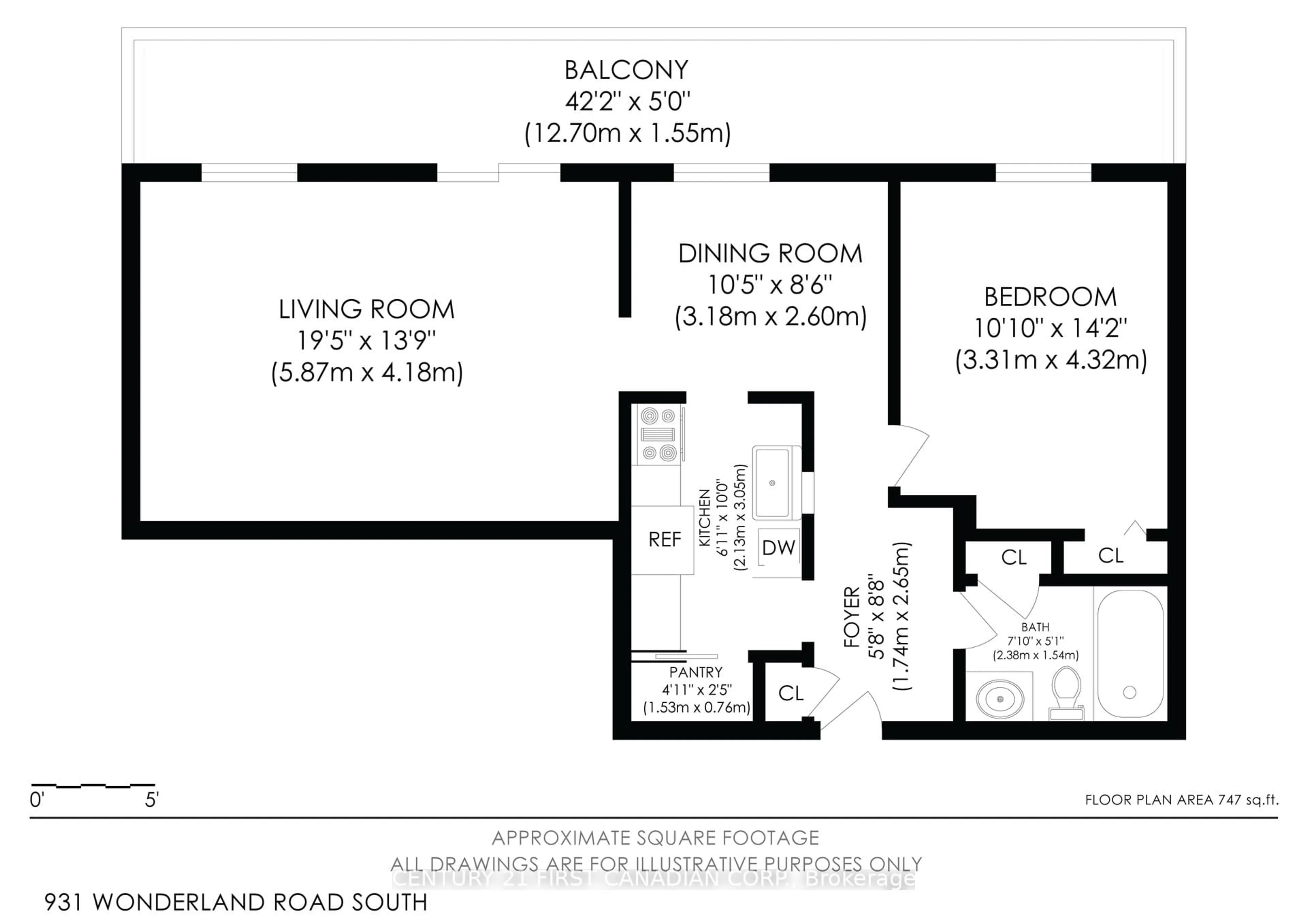 Floor plan for 931 Wonderland Rd #707, London South Ontario N6K 2X6
