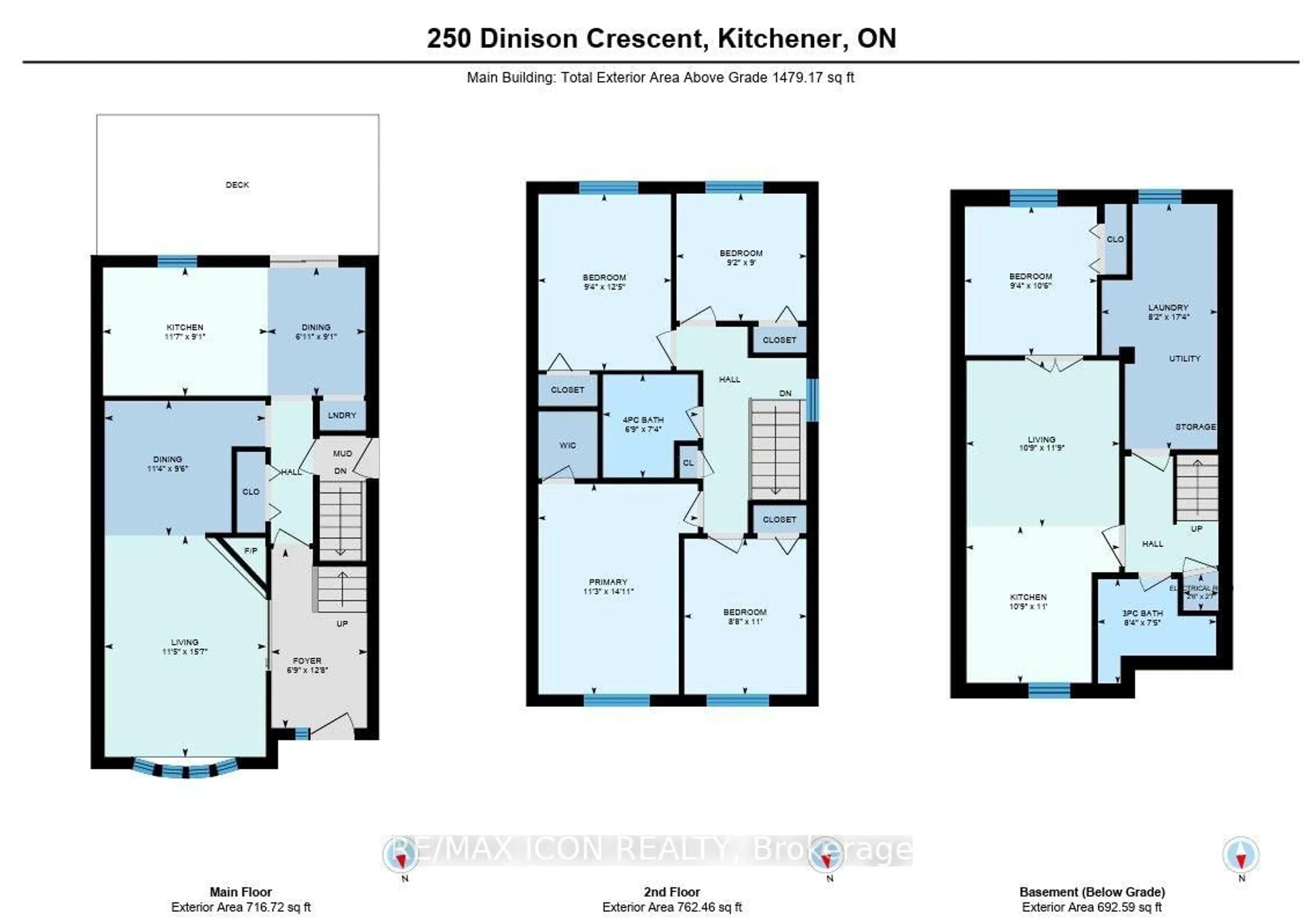 Floor plan for 250 Dinison Cres, Kitchener Ontario N2E 3G8