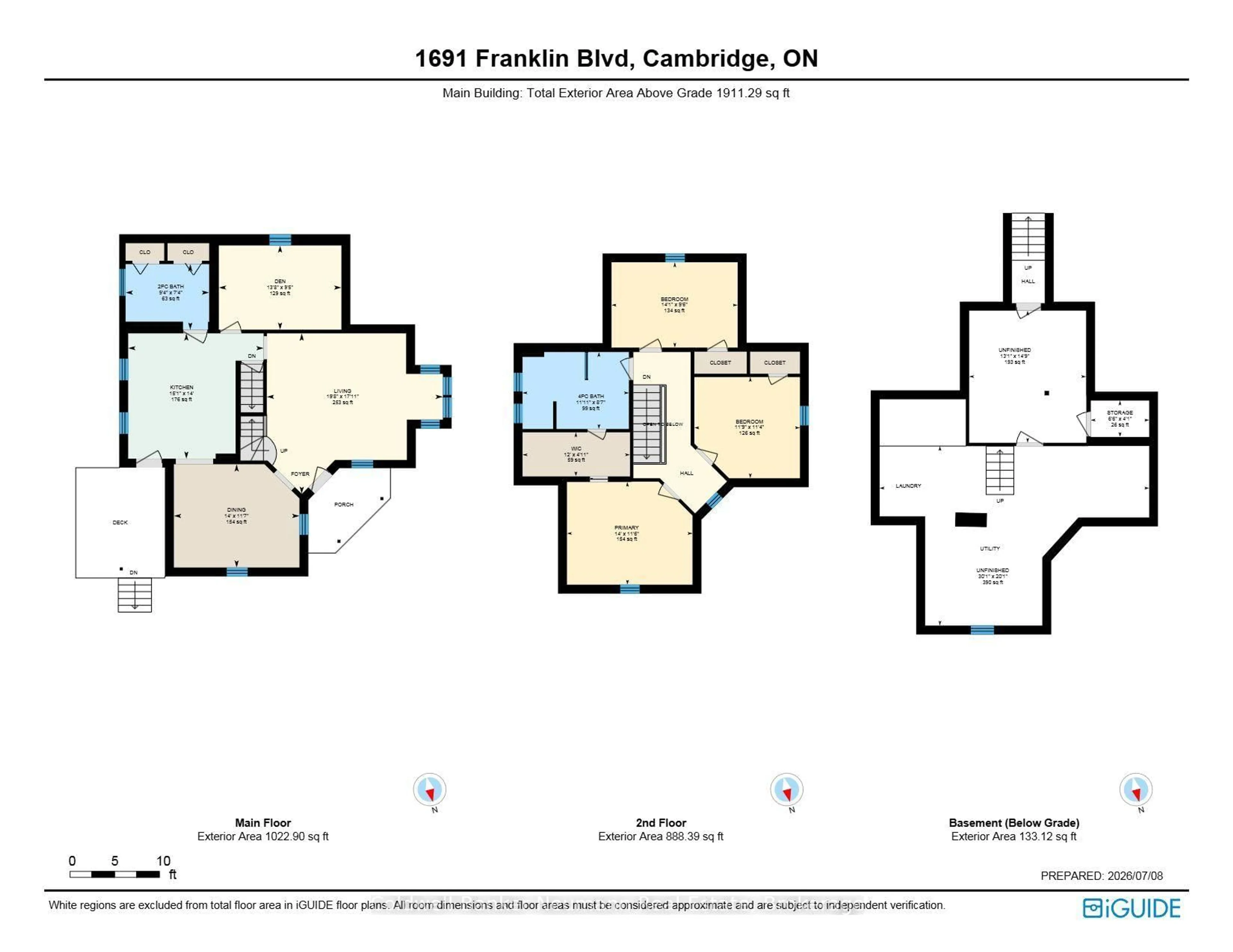 Floor plan for 1691 Franklin Blvd, Cambridge Ontario N3C 1P3