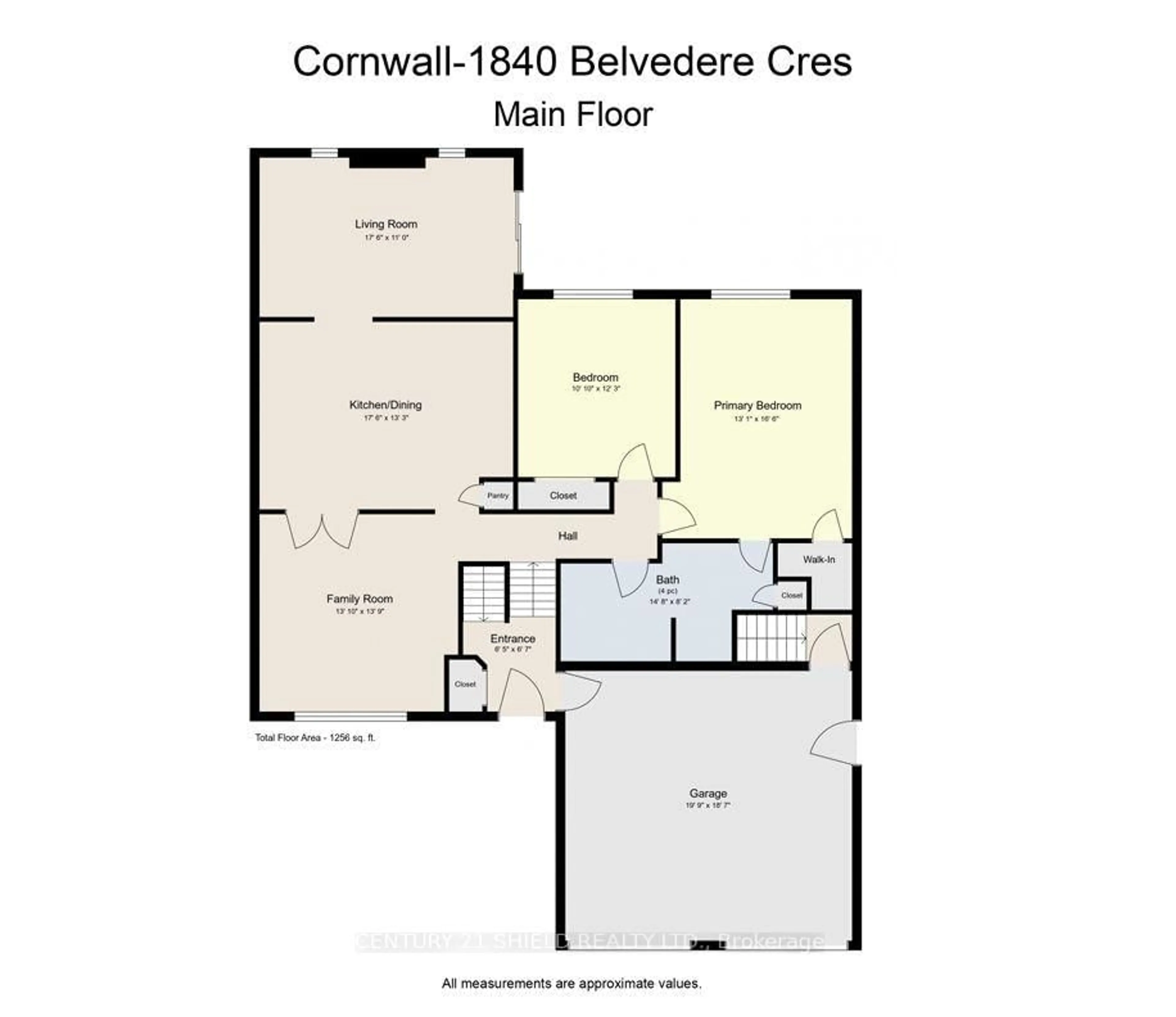 Floor plan for 1840 Belvedere Cres, Cornwall Ontario K6H 7C6