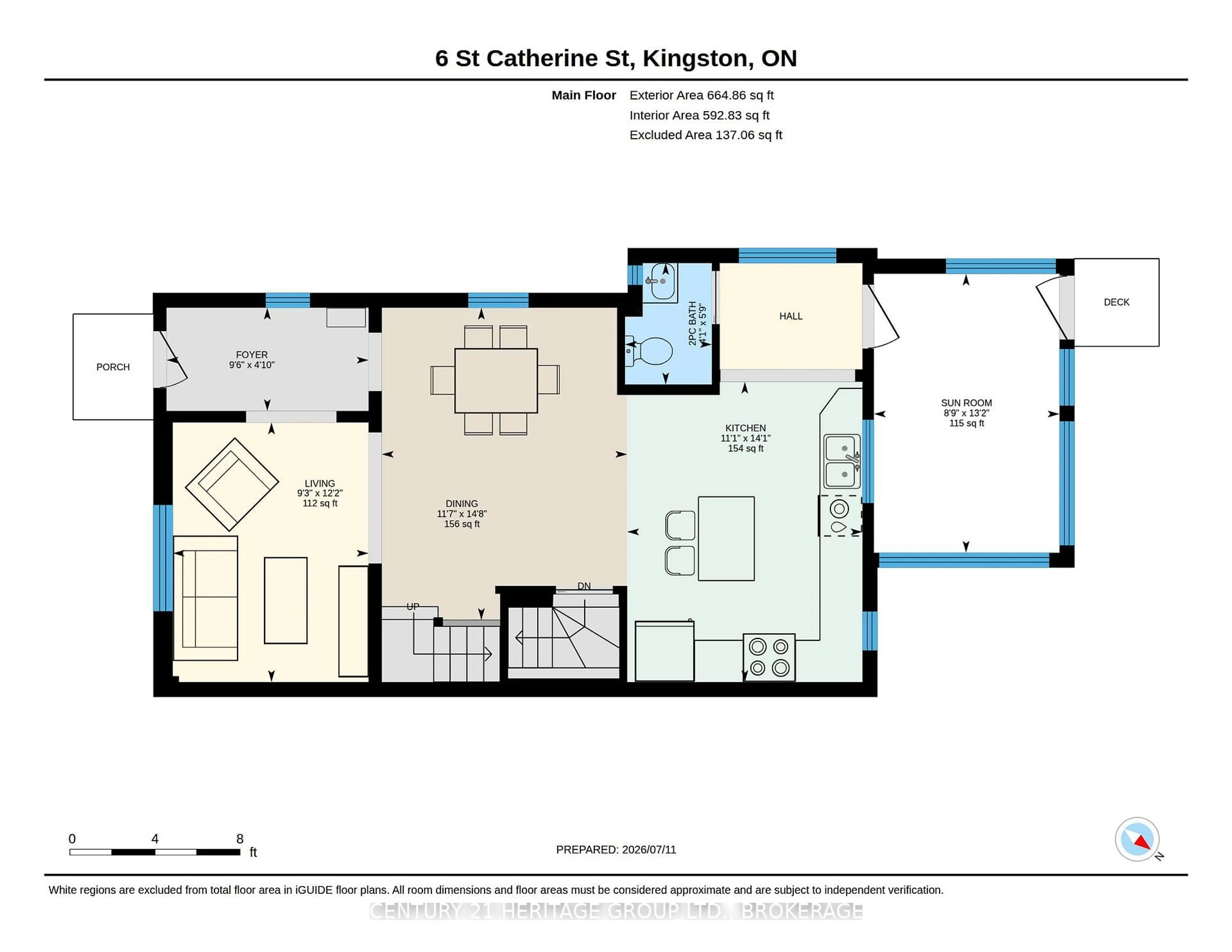 Floor plan for 6 St Catherine St, Kingston Ontario K7K 3S1