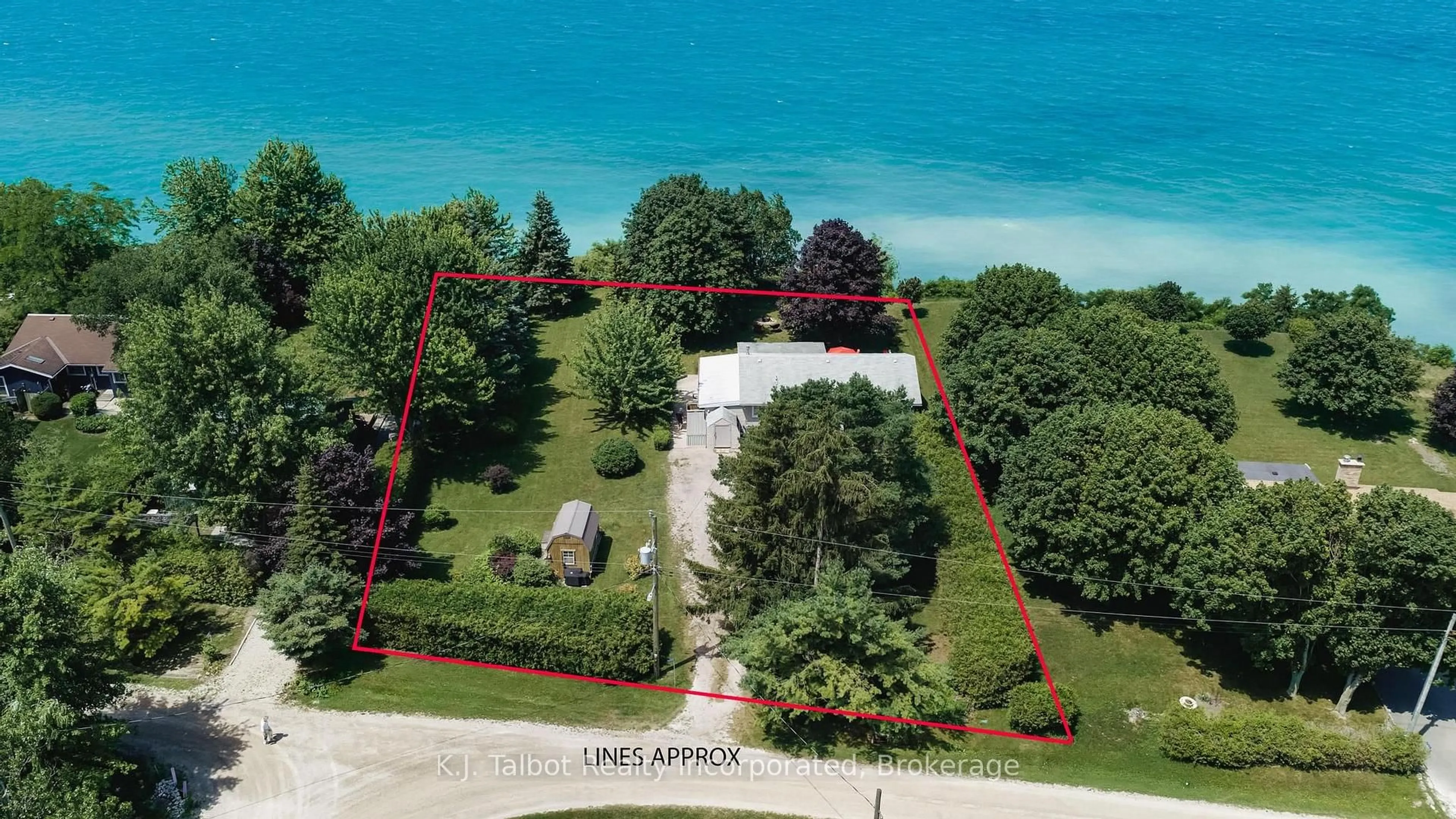 A pic from outside/outdoor area/front of a property/back of a property/a pic from drone, water/lake/river/ocean view for 72163 Lakeshore Dr, Bluewater Ontario N0M 2T0