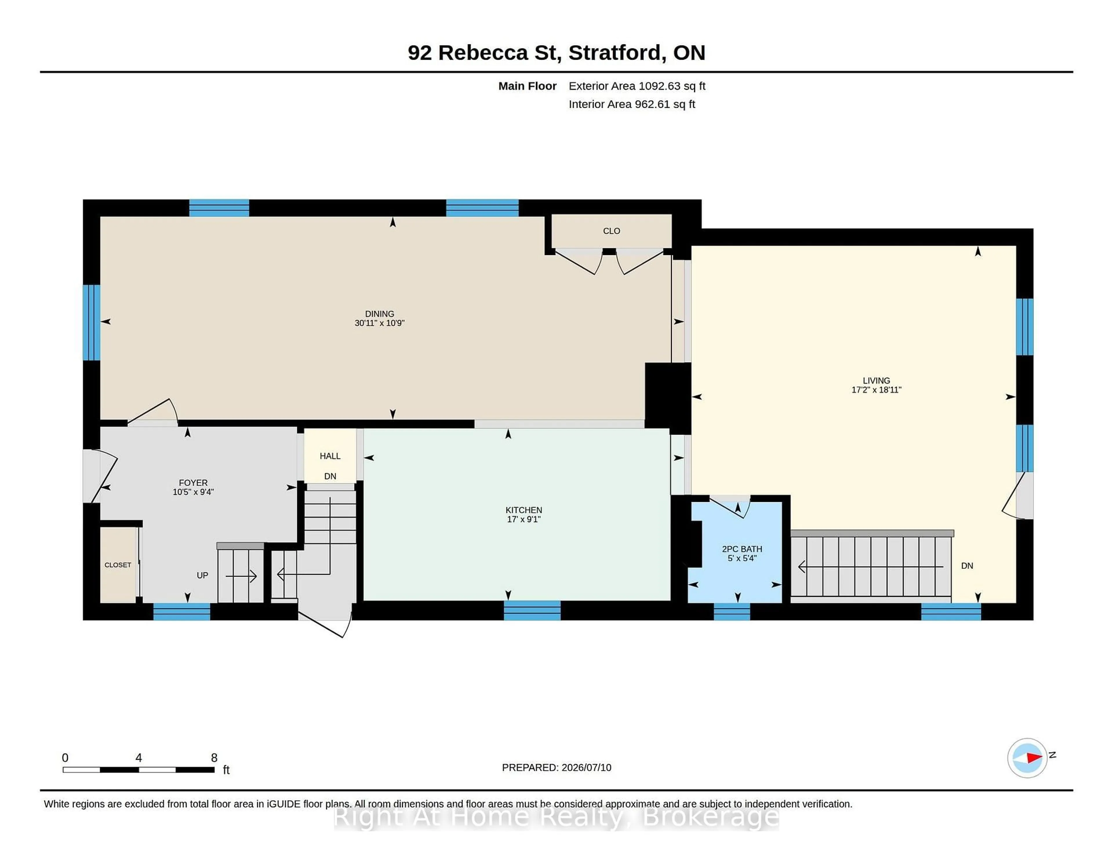 Floor plan for 92 Rebecca St, Stratford Ontario N5A 3P3
