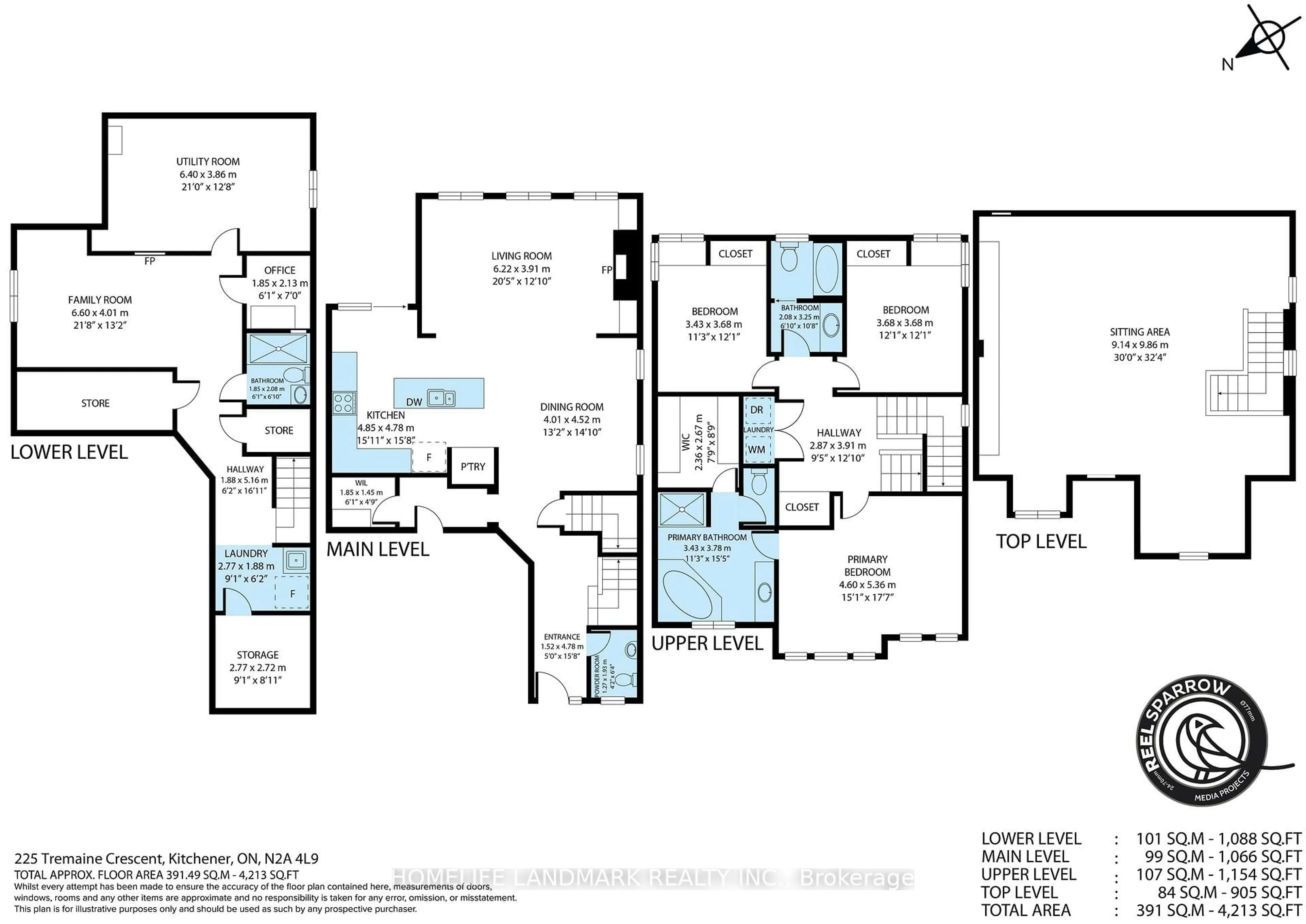 Floor plan for 225 TREMAINE Cres, Kitchener Ontario N2A 4L9