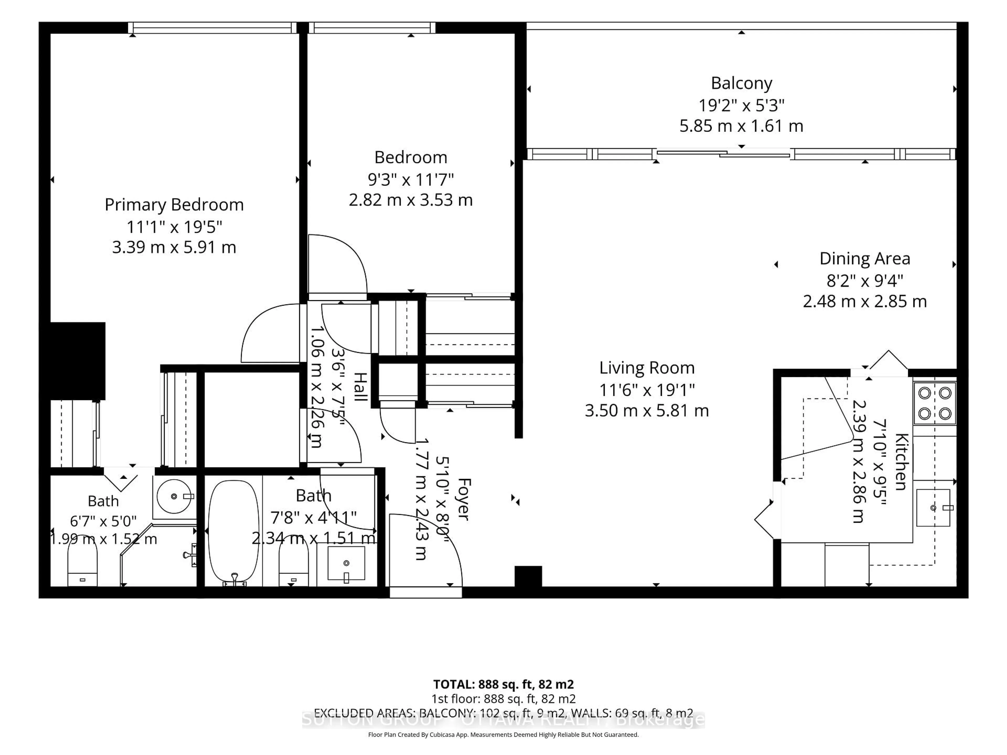 Floor plan for 2625 Regina St #504, Ottawa Ontario K2B 5W8