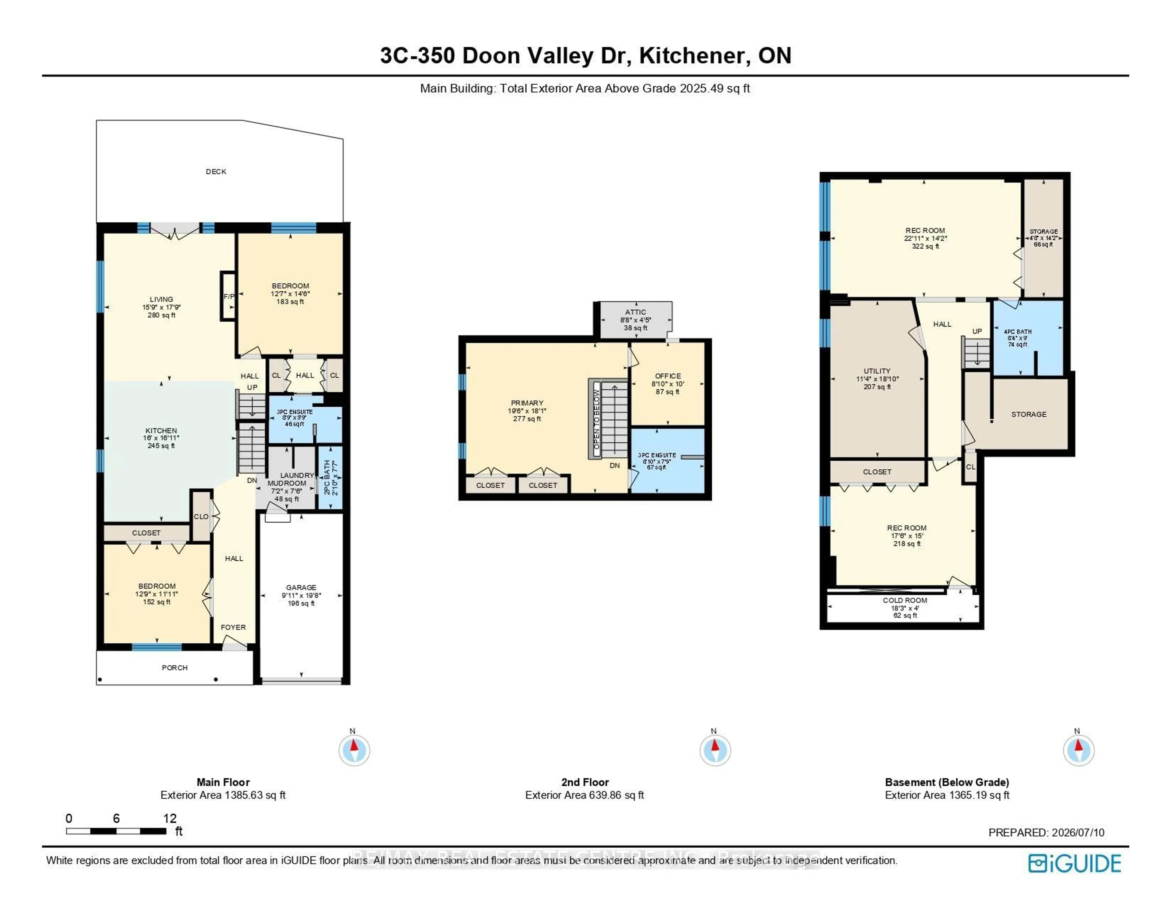 Floor plan for 350 Doon Valley Dr #3C, Kitchener Ontario N2P 2M9