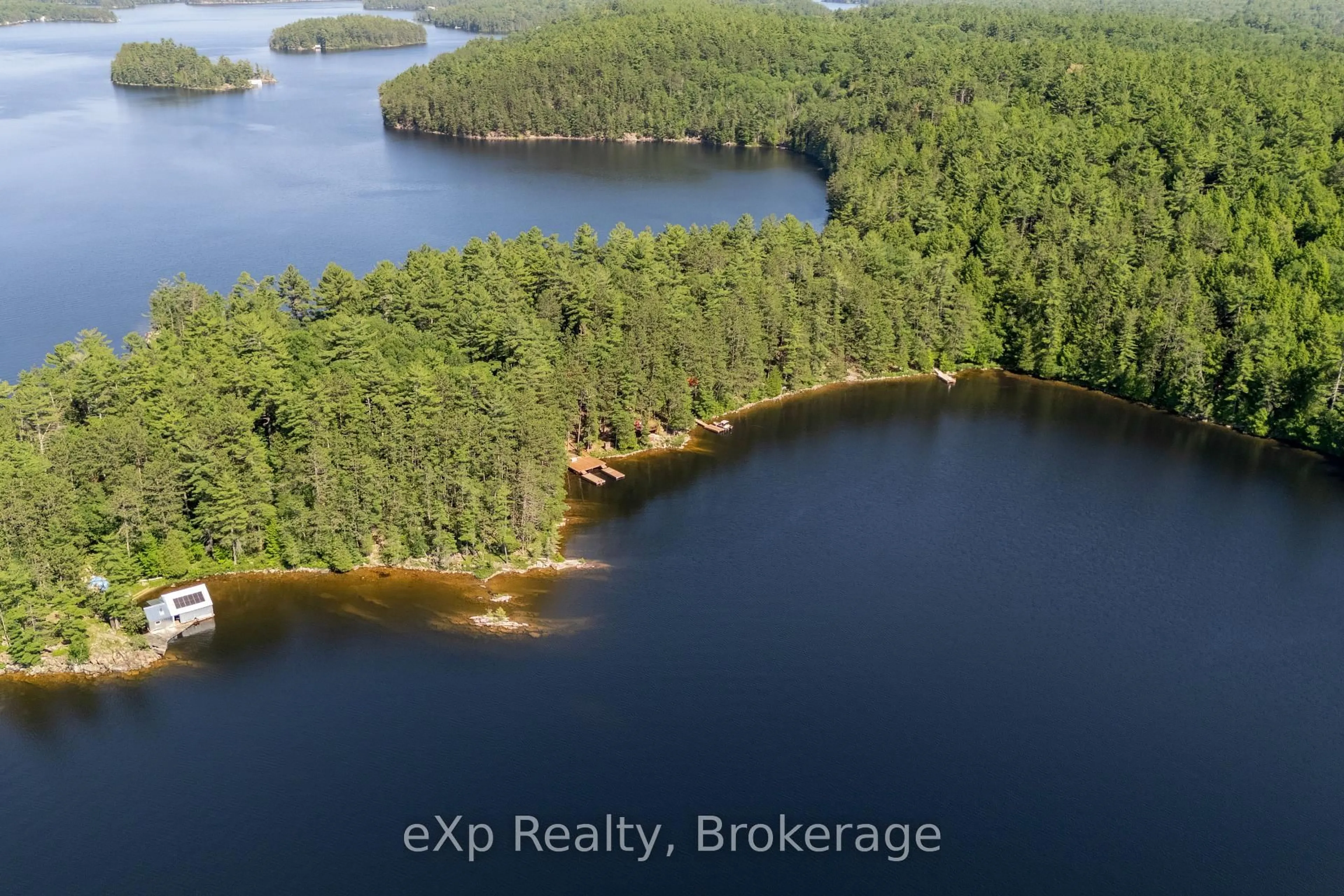 A pic from outside/outdoor area/front of a property/back of a property/a pic from drone, water/lake/river/ocean view for 85 South Shore, Sudbury Remote Area Ontario P0M 3E0