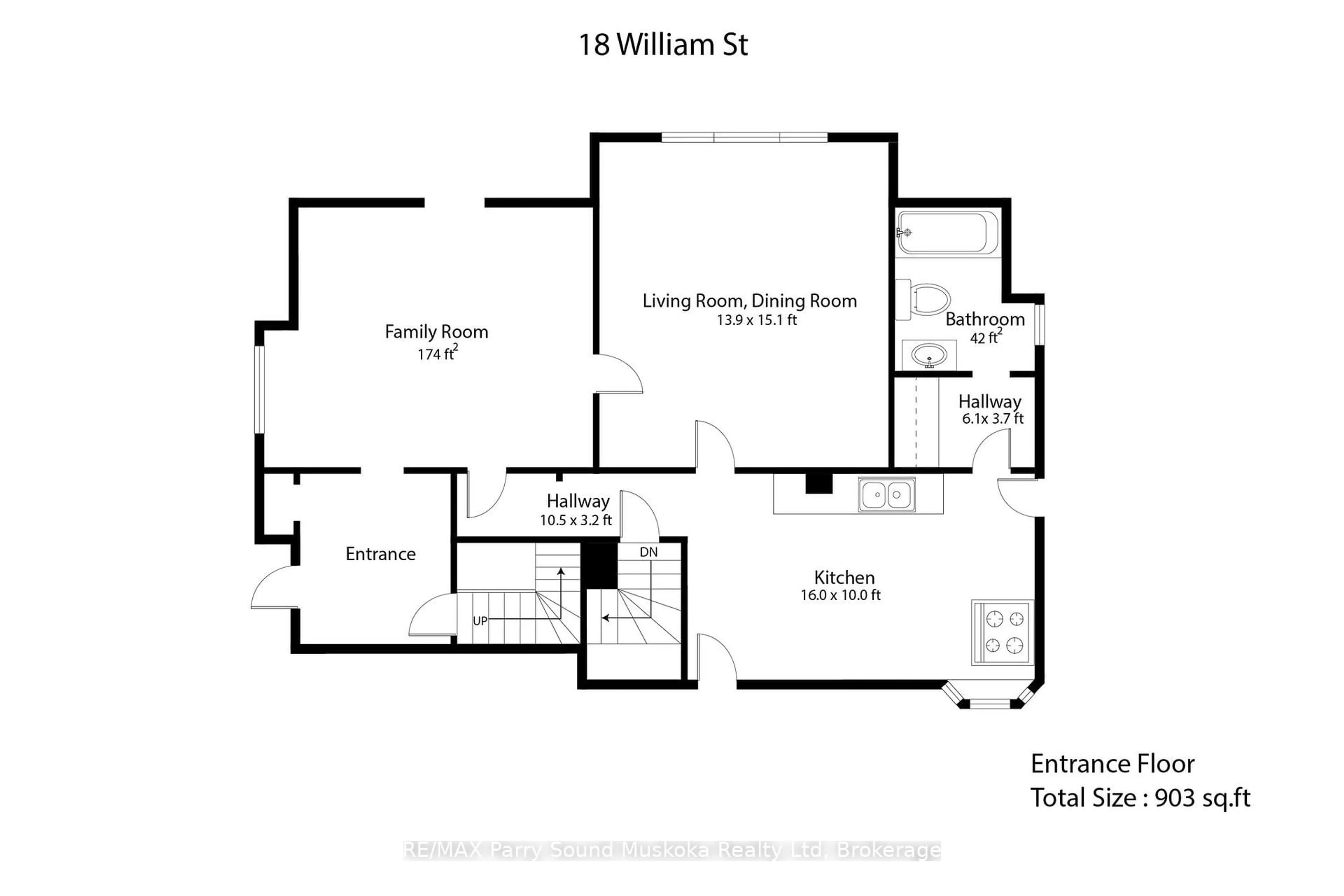 Floor plan for 18 William St, Parry Sound Ontario P2A 1V1
