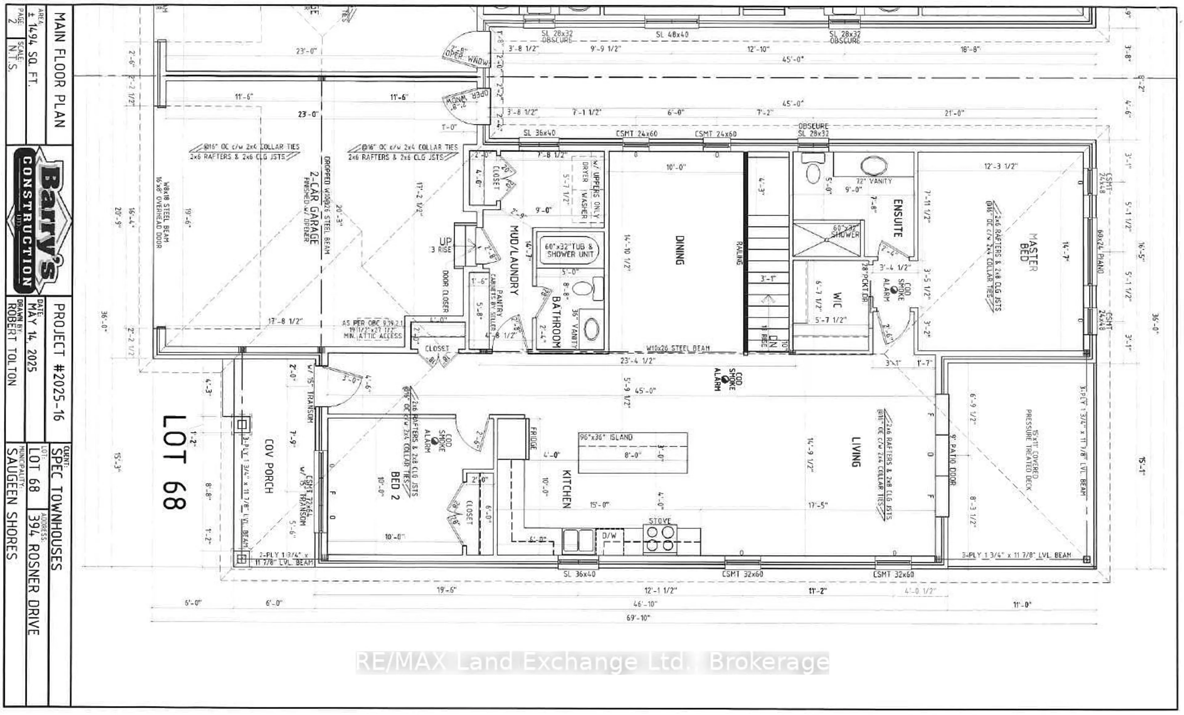 Floor plan for 394 Rosner Dr, Saugeen Shores Ontario N0H 2C8