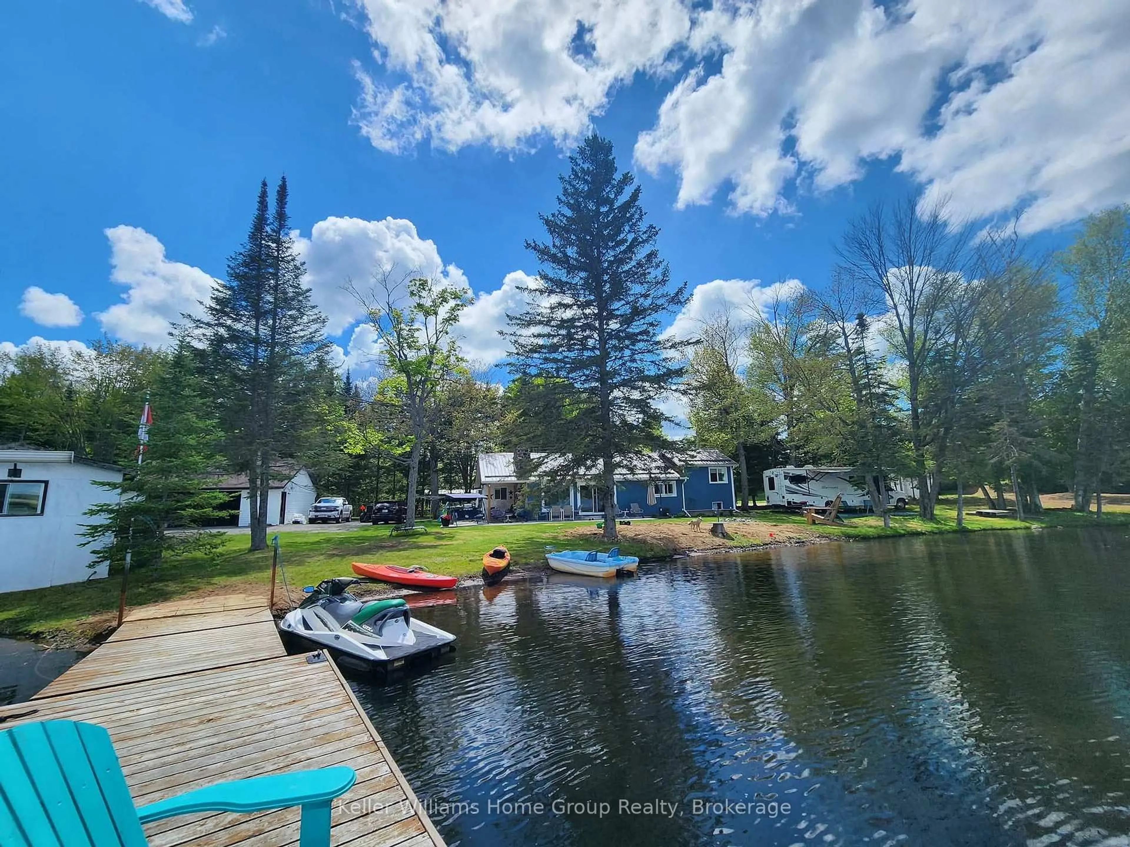 A pic from outside/outdoor area/front of a property/back of a property/a pic from drone, water/lake/river/ocean view for 30 Lake View Lane, Bancroft Ontario K0L 1C0