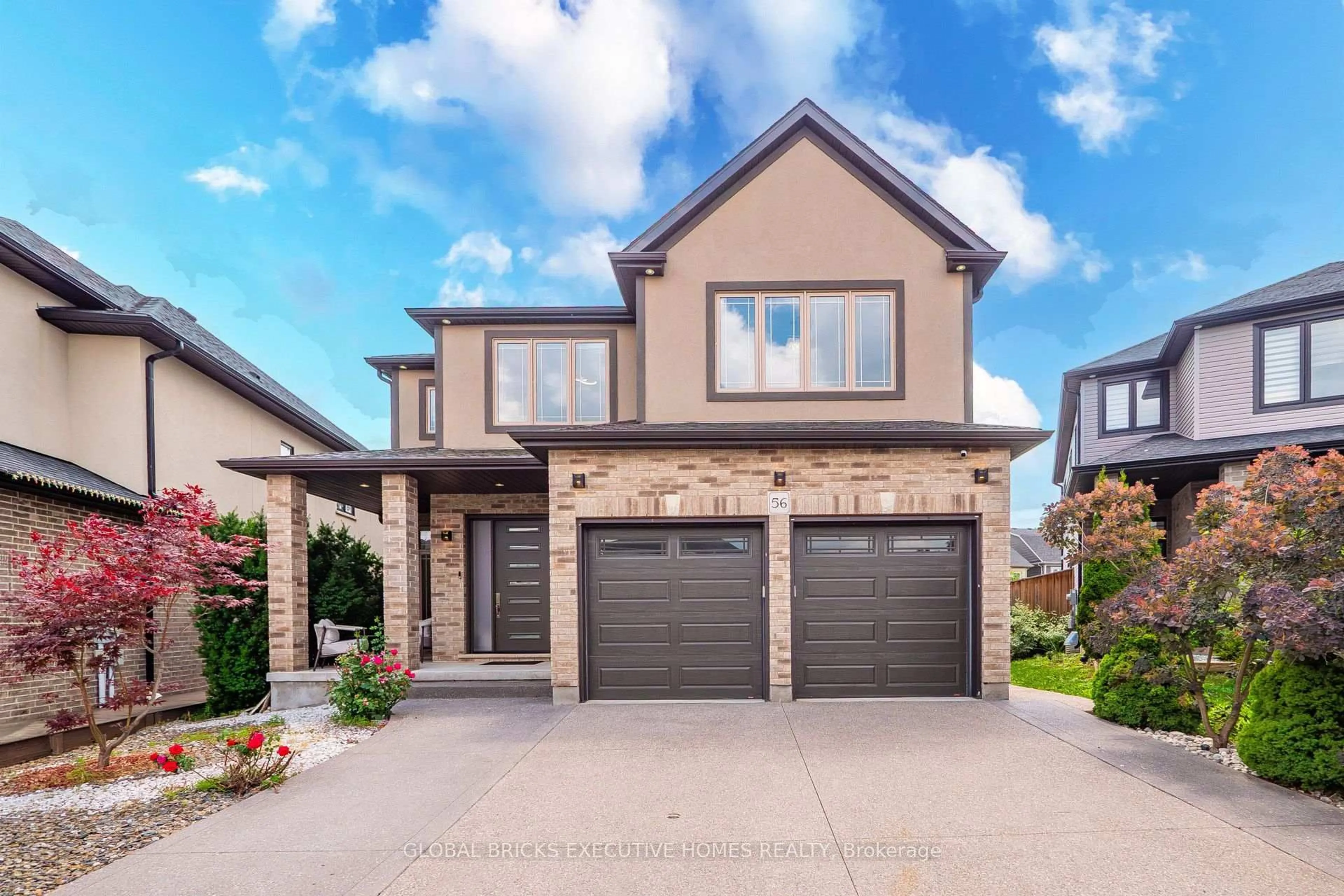 Home with brick exterior material, street for 56 Valleyscape Dr, Kitchener Ontario N2P 0G3