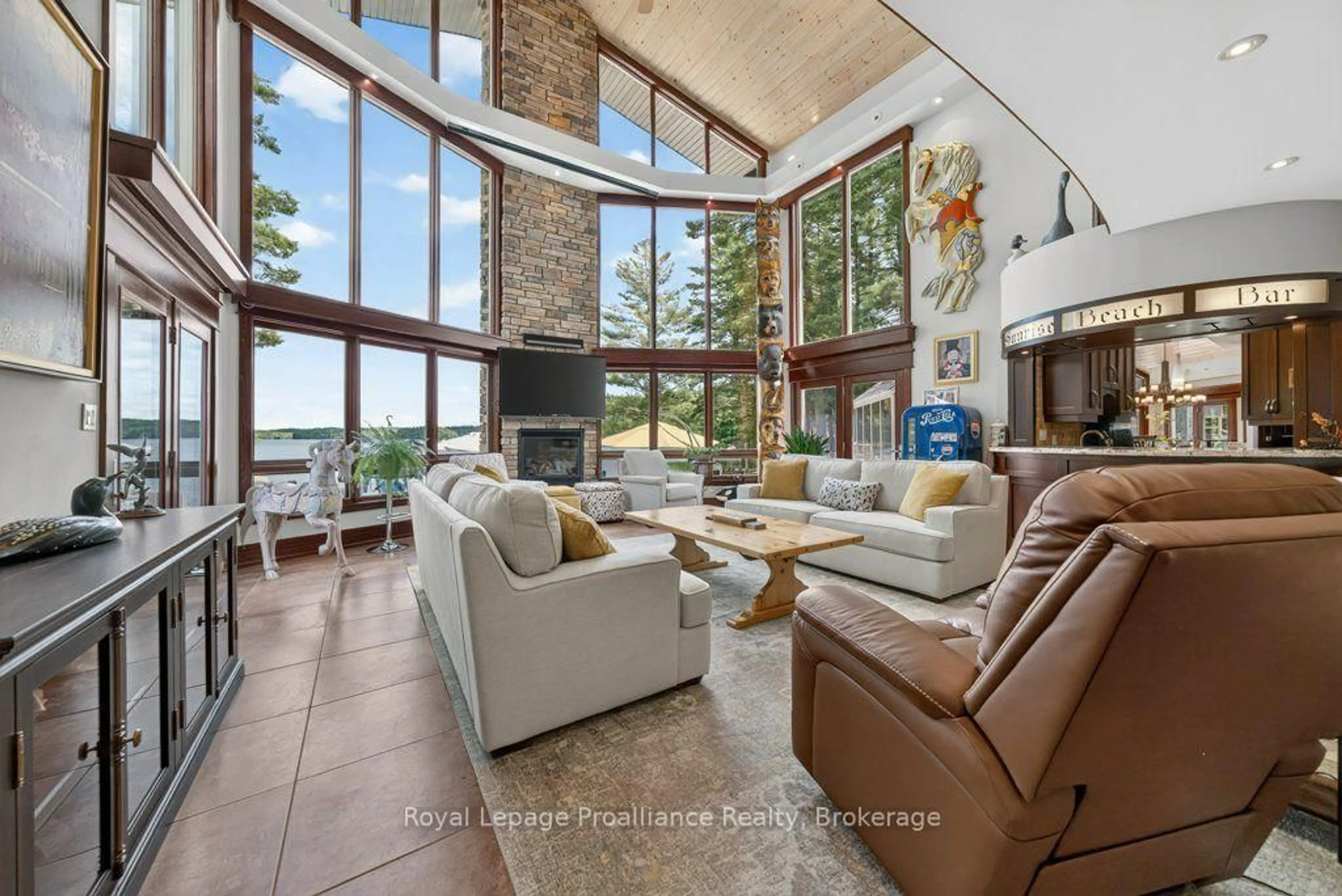 Living room with furniture, ceramic/tile floor for 1003 A & B Sunrise Beach Lane, Cloyne Ontario K0H 1K0