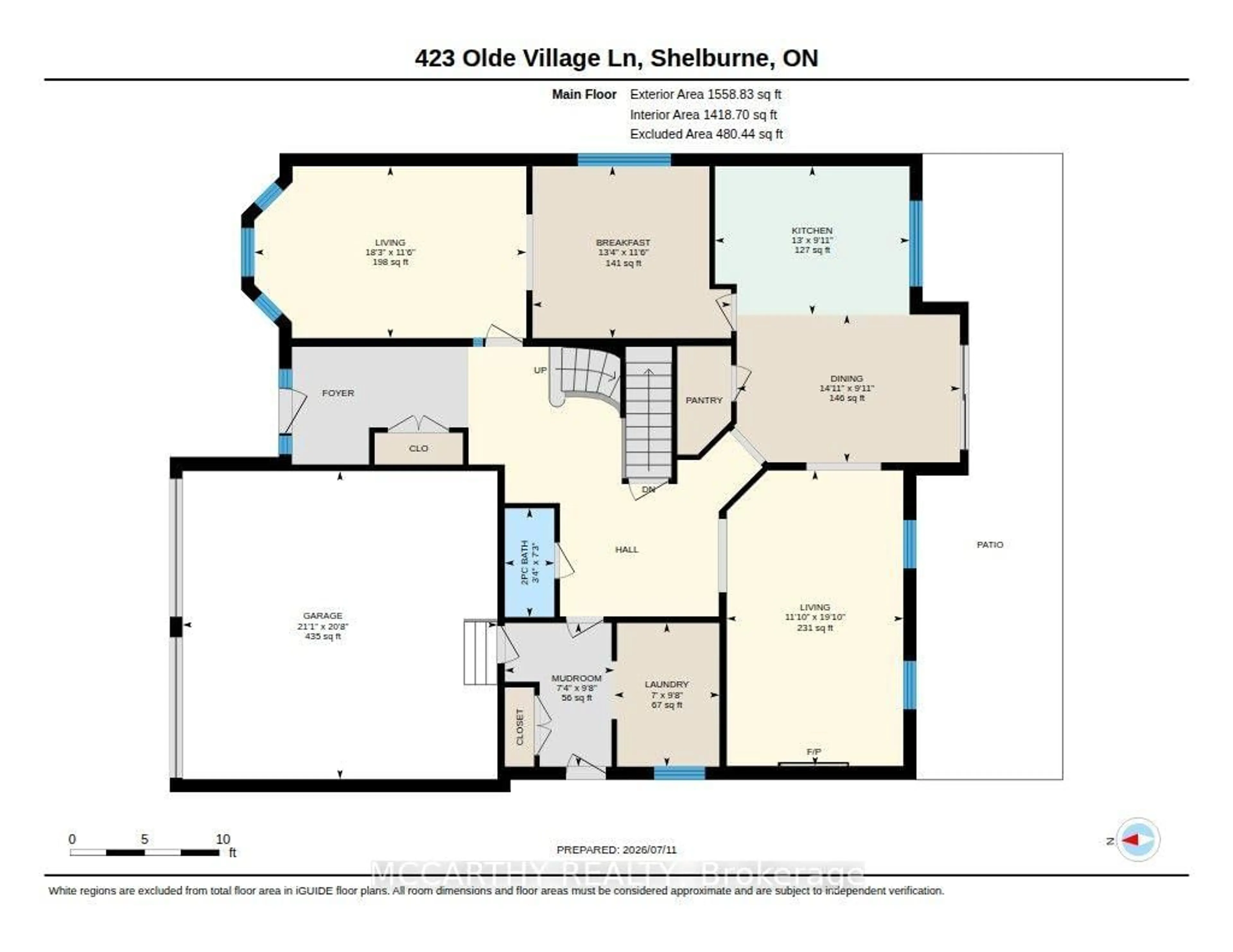 Floor plan for 423 Old Village Lane, Shelburne Ontario L9V 3A5