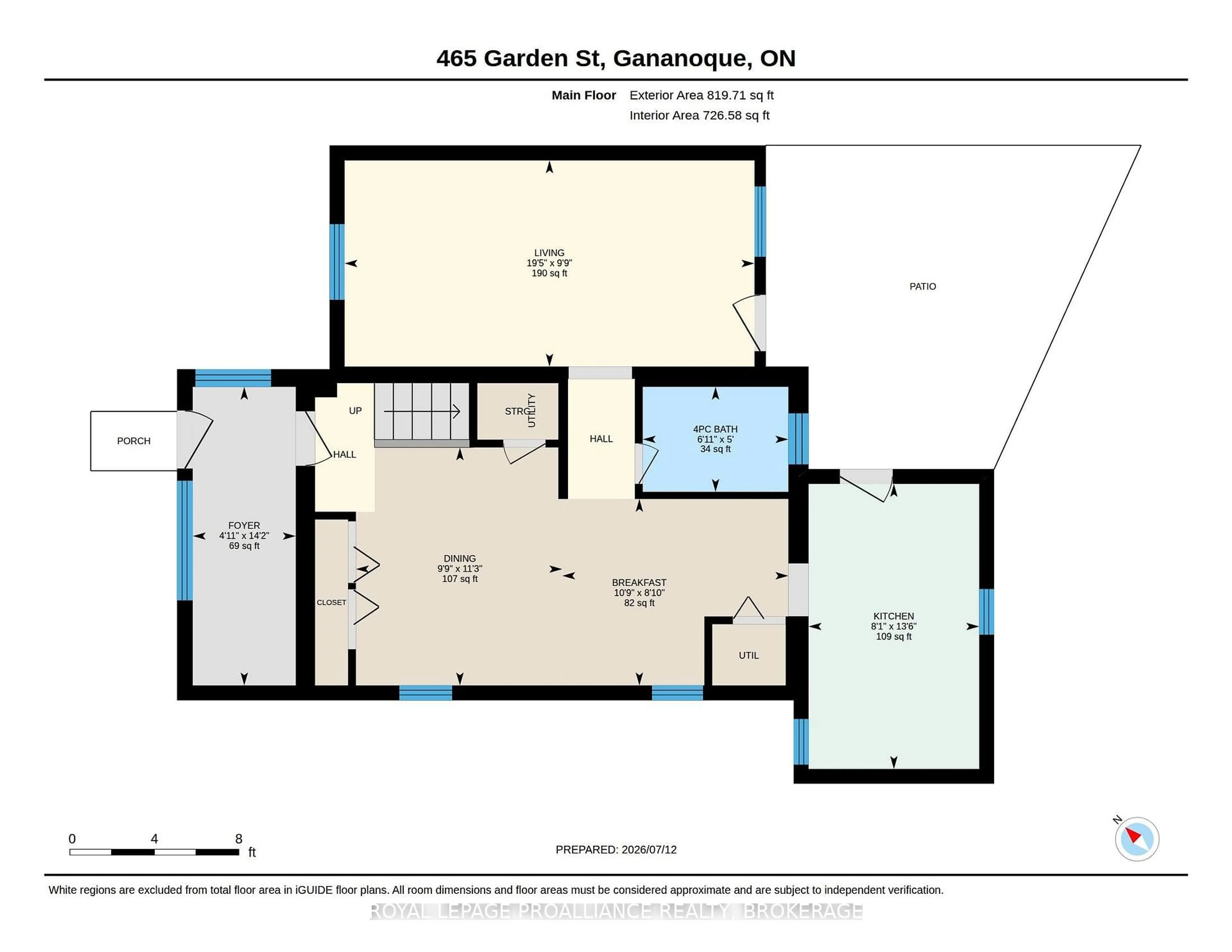 Floor plan for 465 Garden St, Gananoque Ontario K7G 1J6