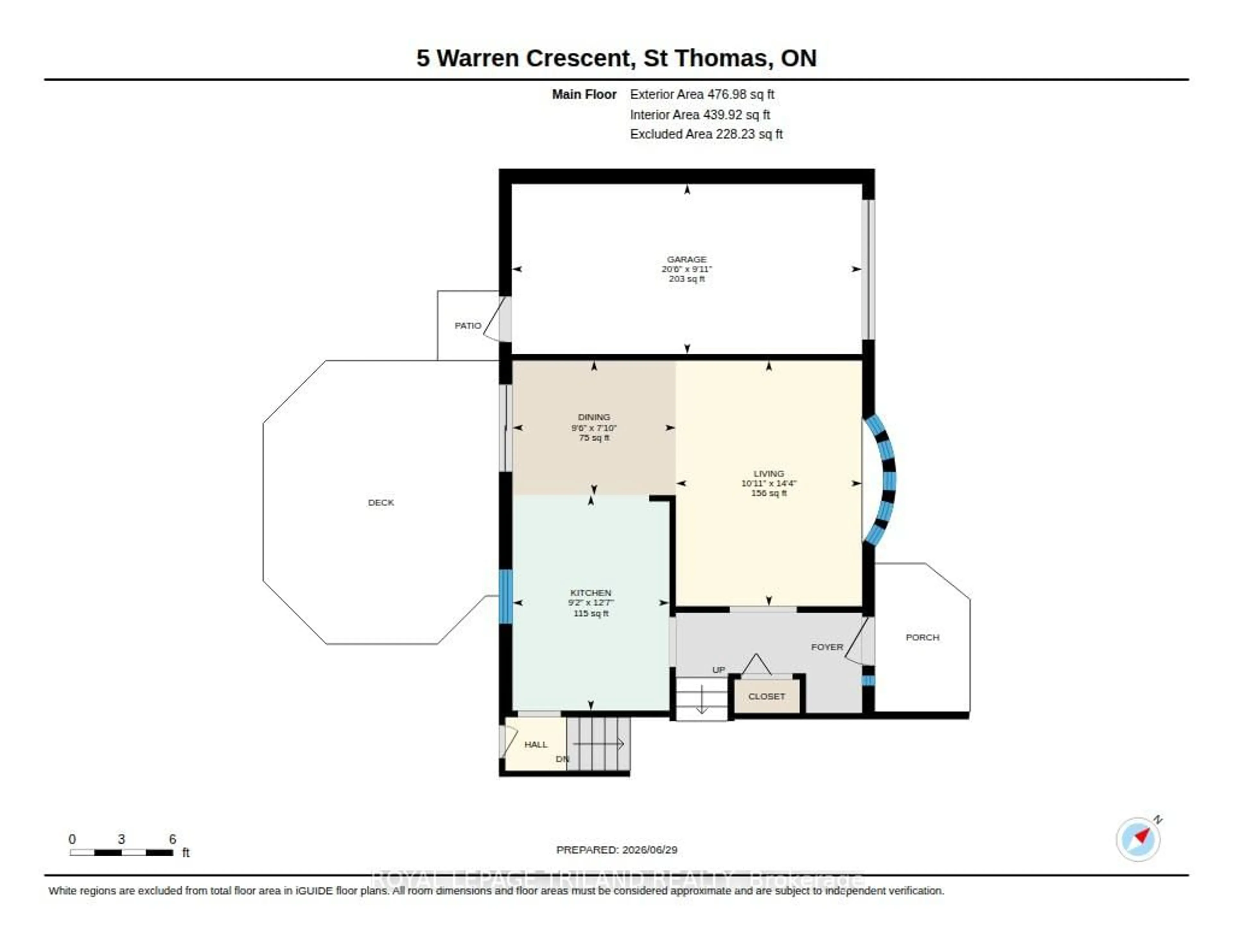 Floor plan for 5 Warren Cres, St. Thomas Ontario N5P 3Z1