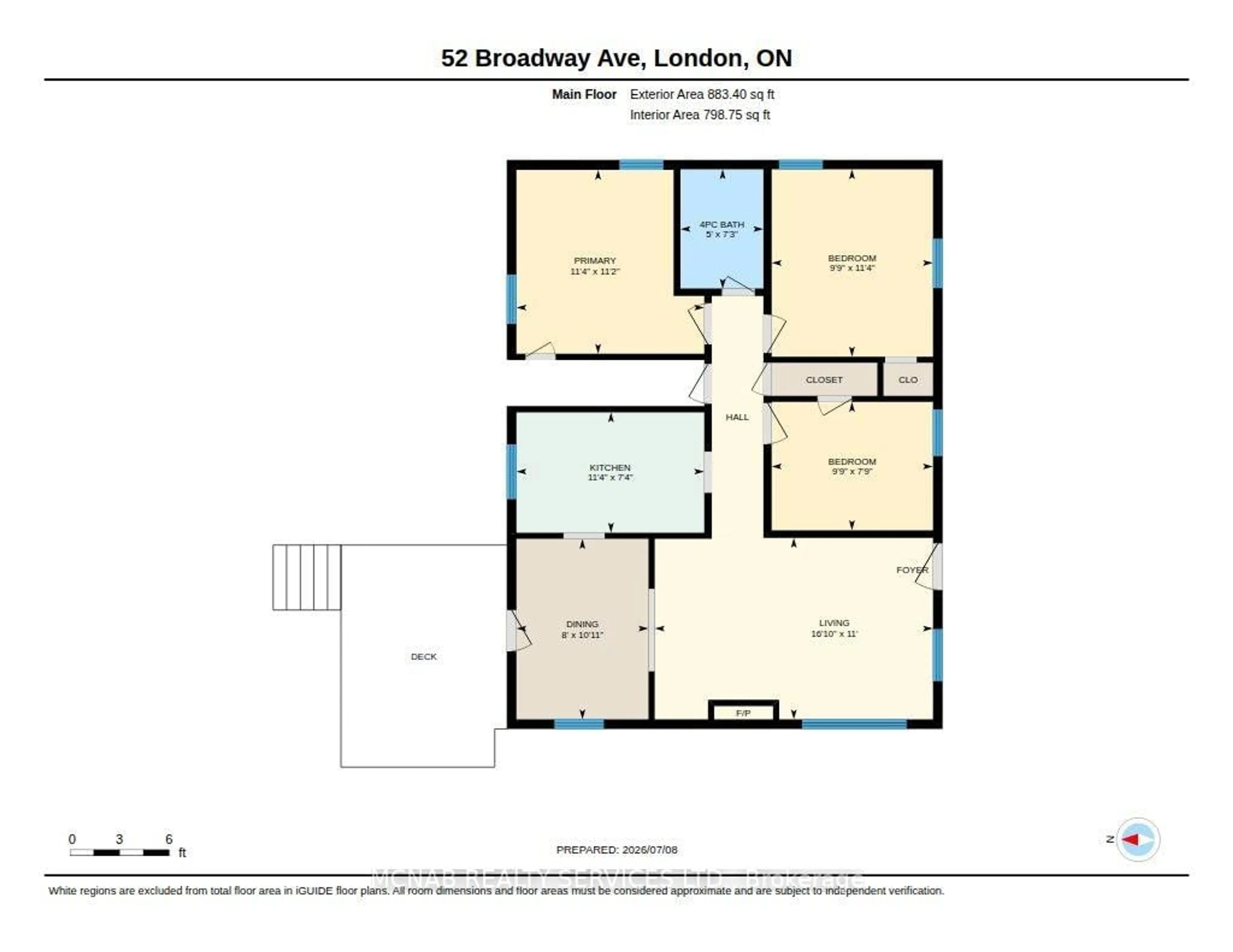 Floor plan for 52 Broadway Ave, London South Ontario N6P 1A8