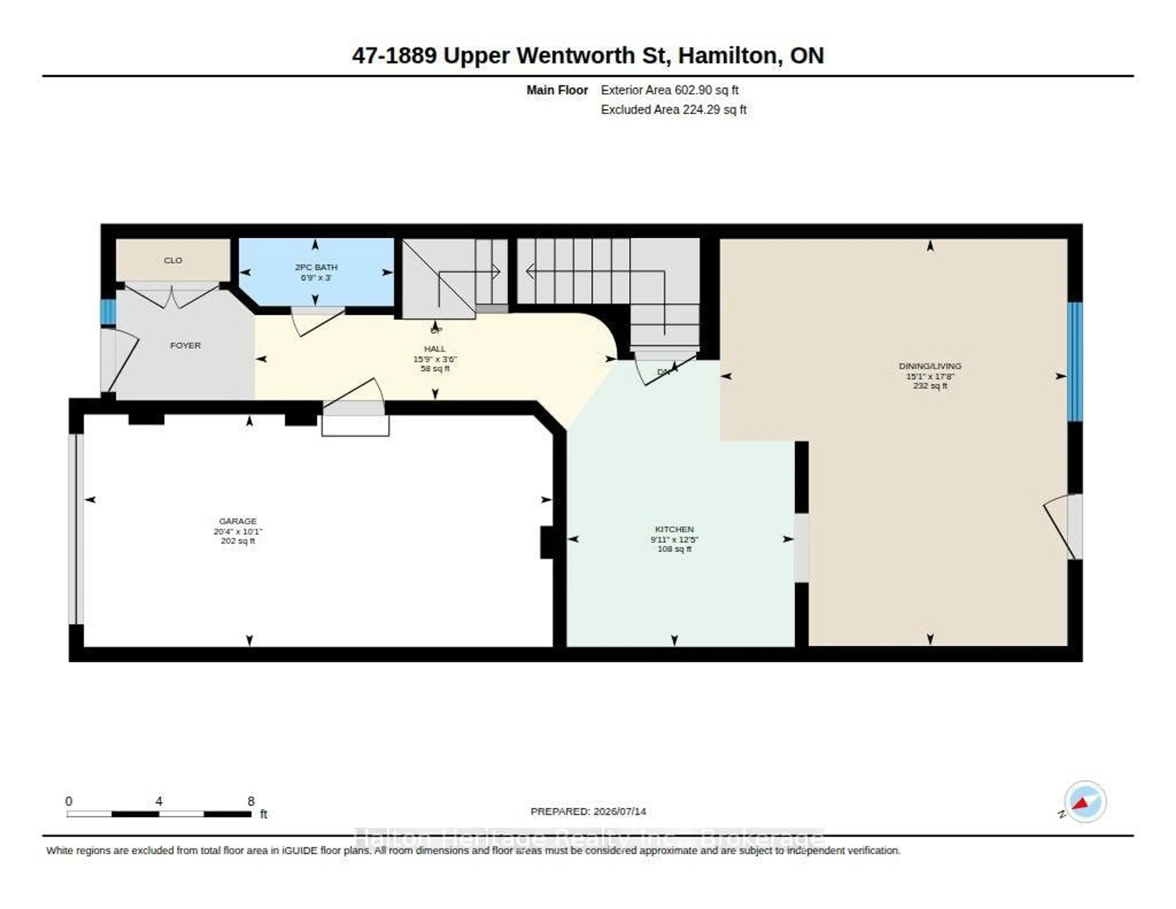 Floor plan for 1889 Upper Wentworth St #47, Hamilton Ontario L9B 2T8