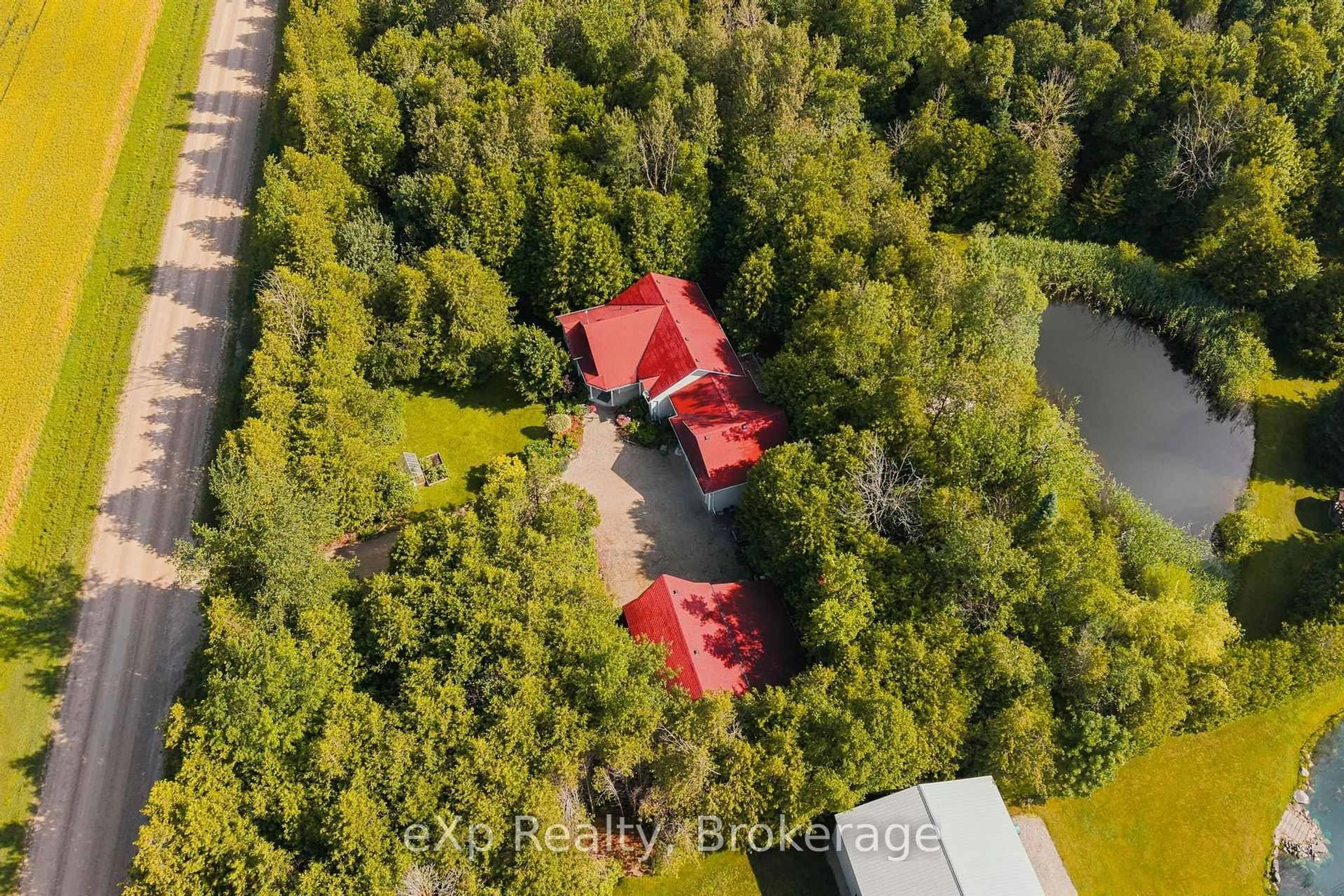A pic from outside/outdoor area/front of a property/back of a property/a pic from drone, forest/trees view for 212629 Southgate 21 Sdrd, Southgate Ontario N0C 1B0