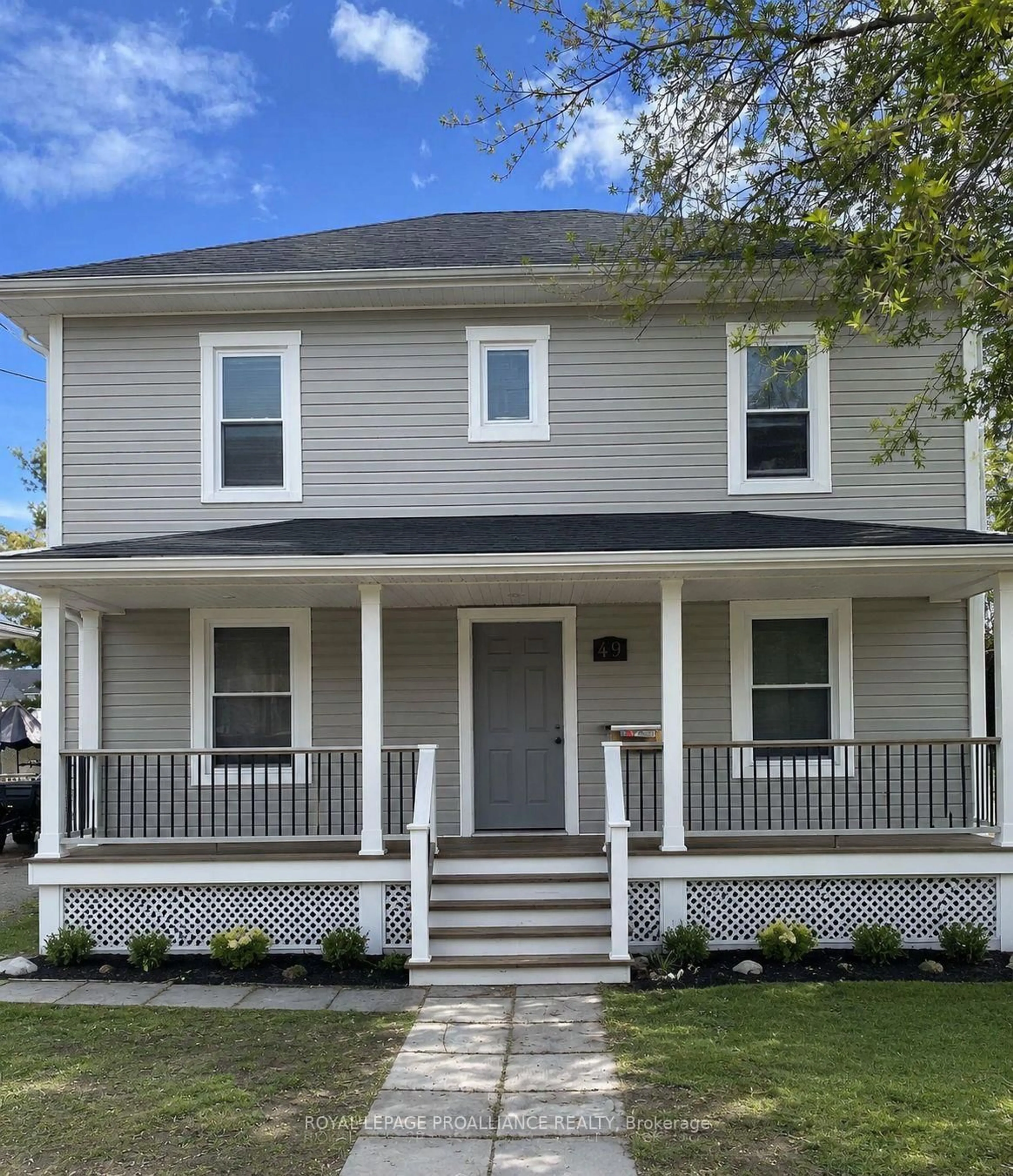 Home with vinyl exterior material, street for 49 Crown St, Quinte West Ontario K8V 1P1