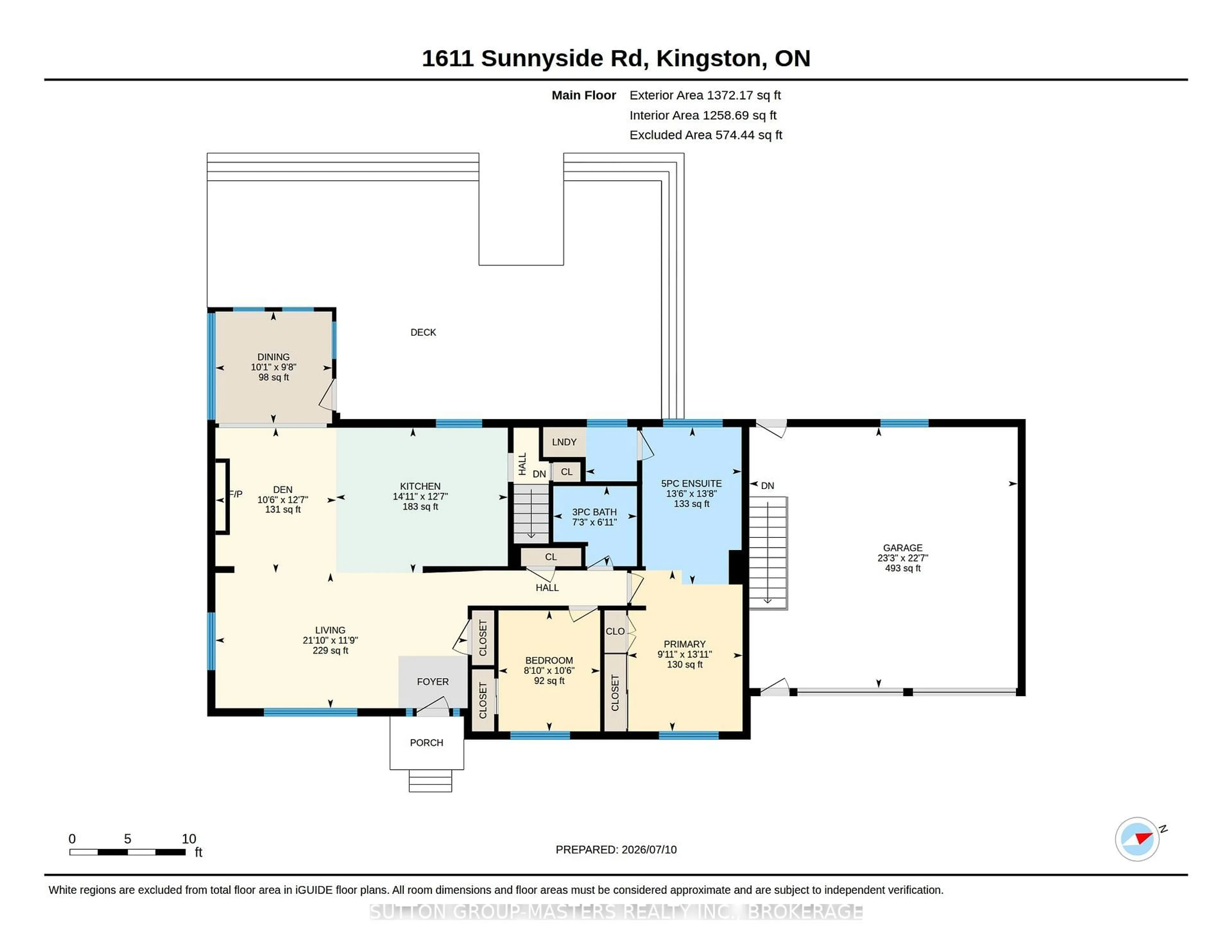 Floor plan for 1611 SUNNYSIDE Rd, Kingston Ontario K7L 4V4