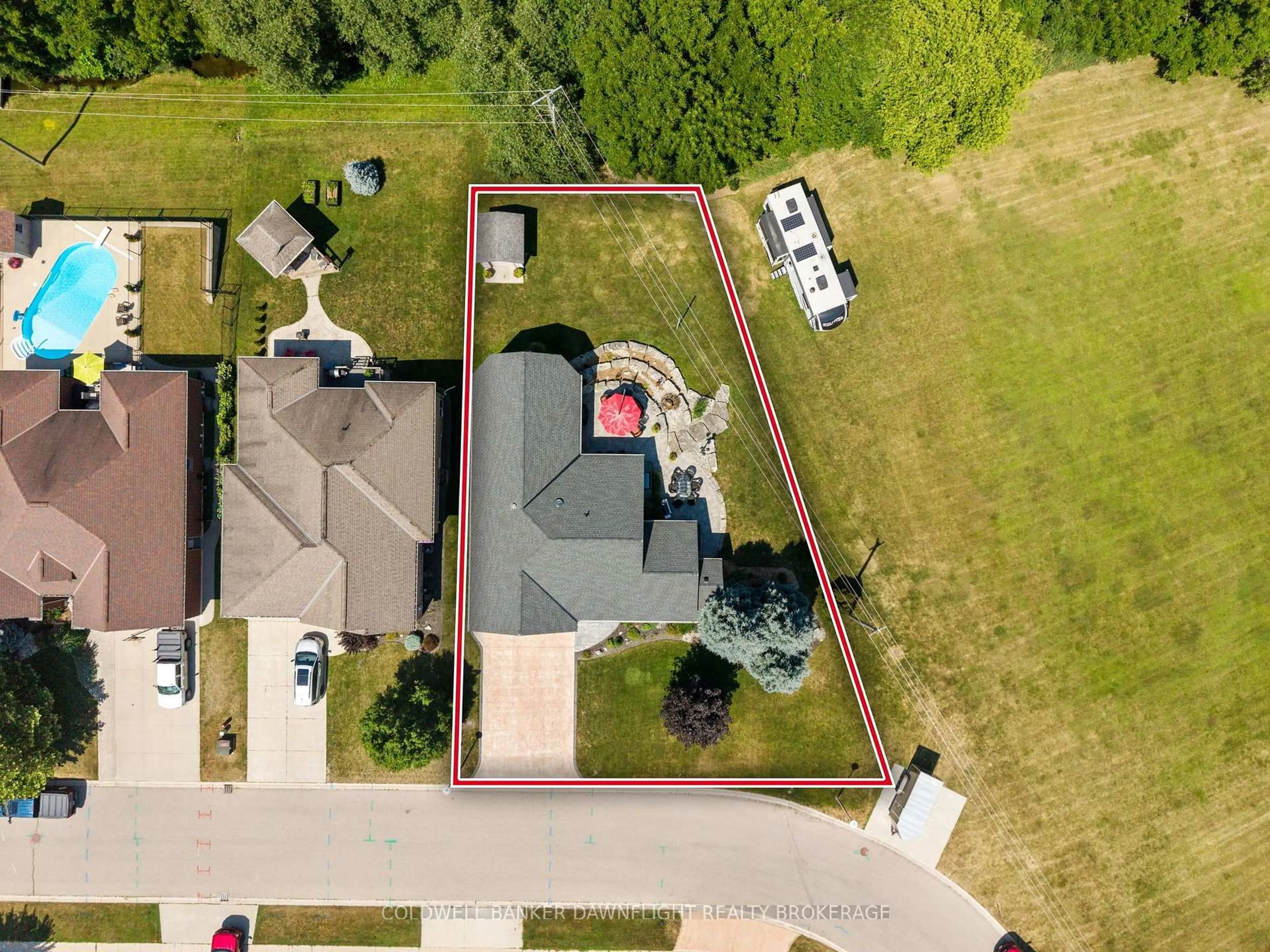 A pic from outside/outdoor area/front of a property/back of a property/a pic from drone, street for 51 Snider Cres, South Huron Ontario N0M 1S2
