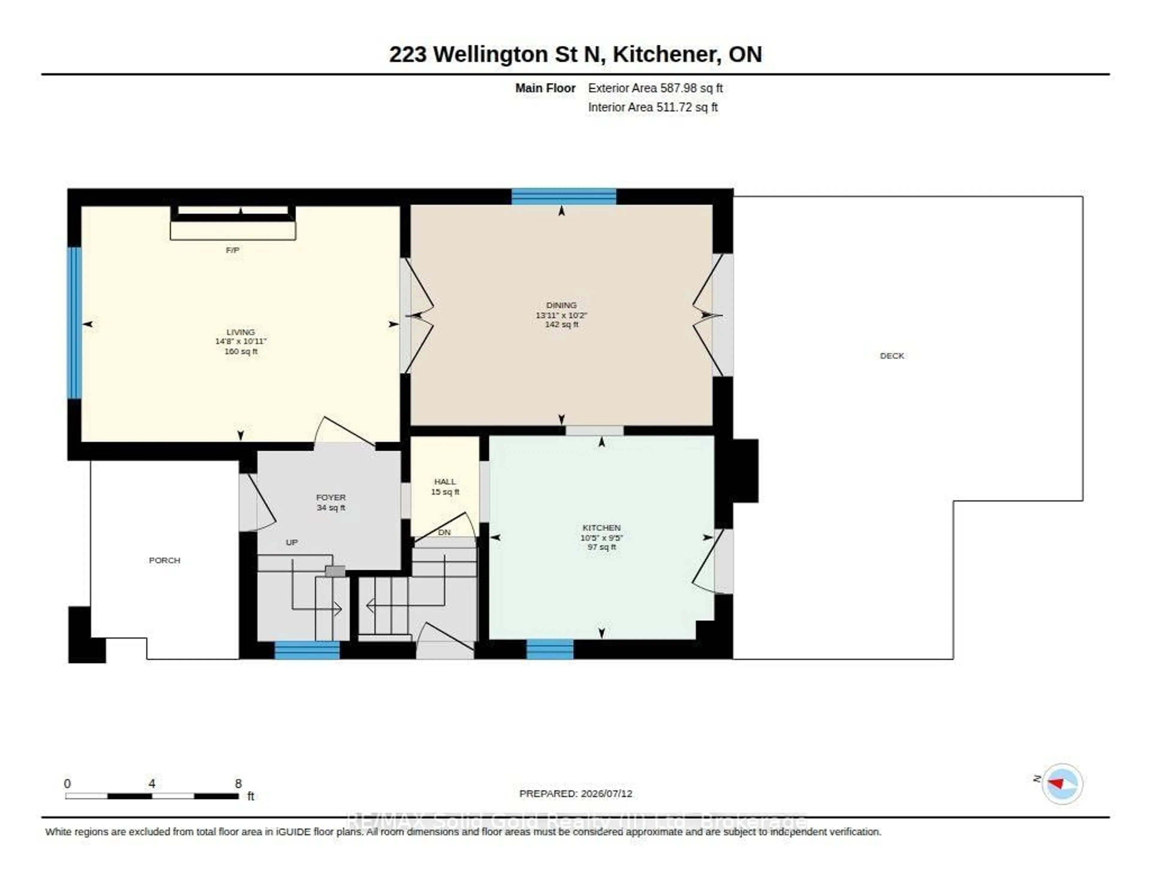Floor plan for 223 Wellington St, Kitchener Ontario N2H 5K6