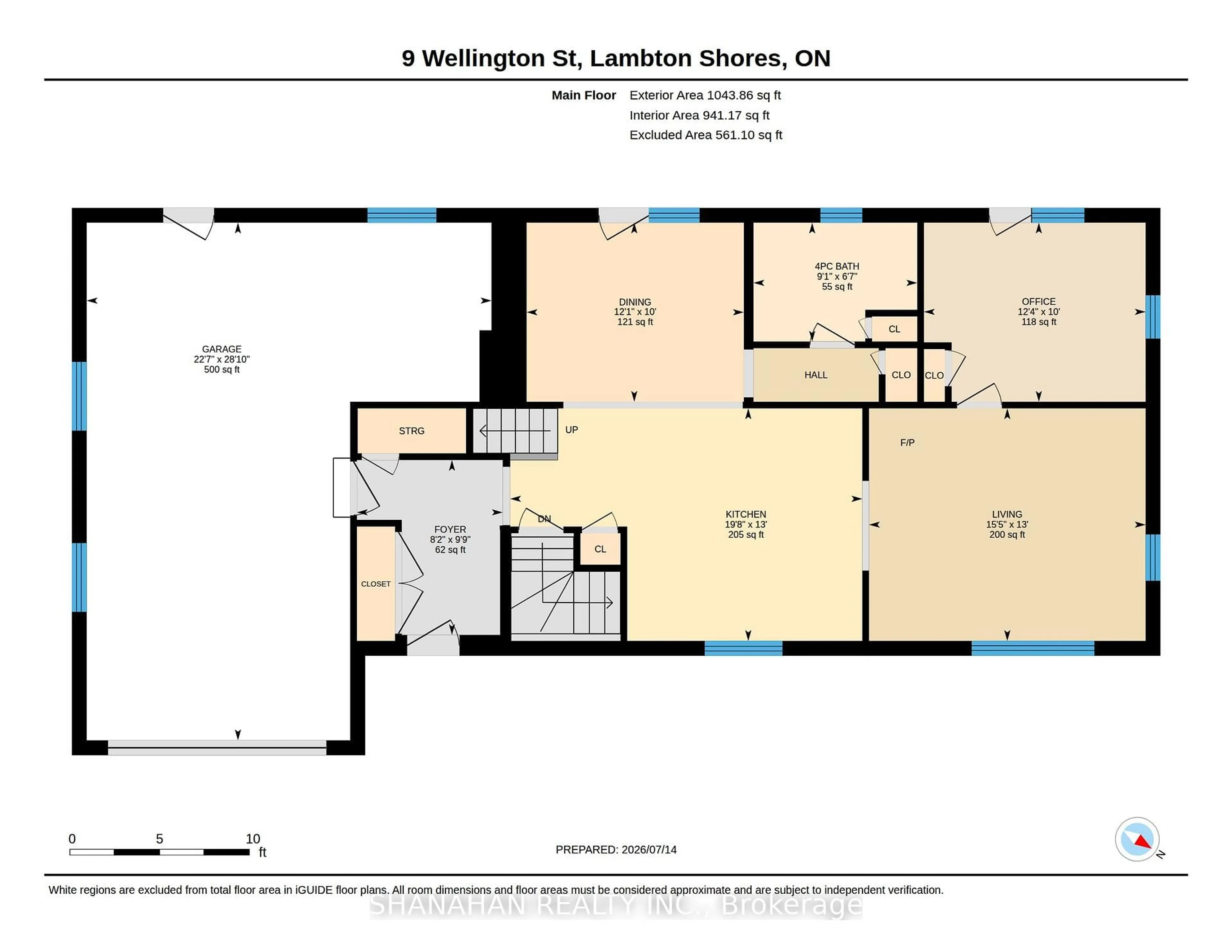 Floor plan for 9 Wellington St, Lambton Shores Ontario N0M 1B0