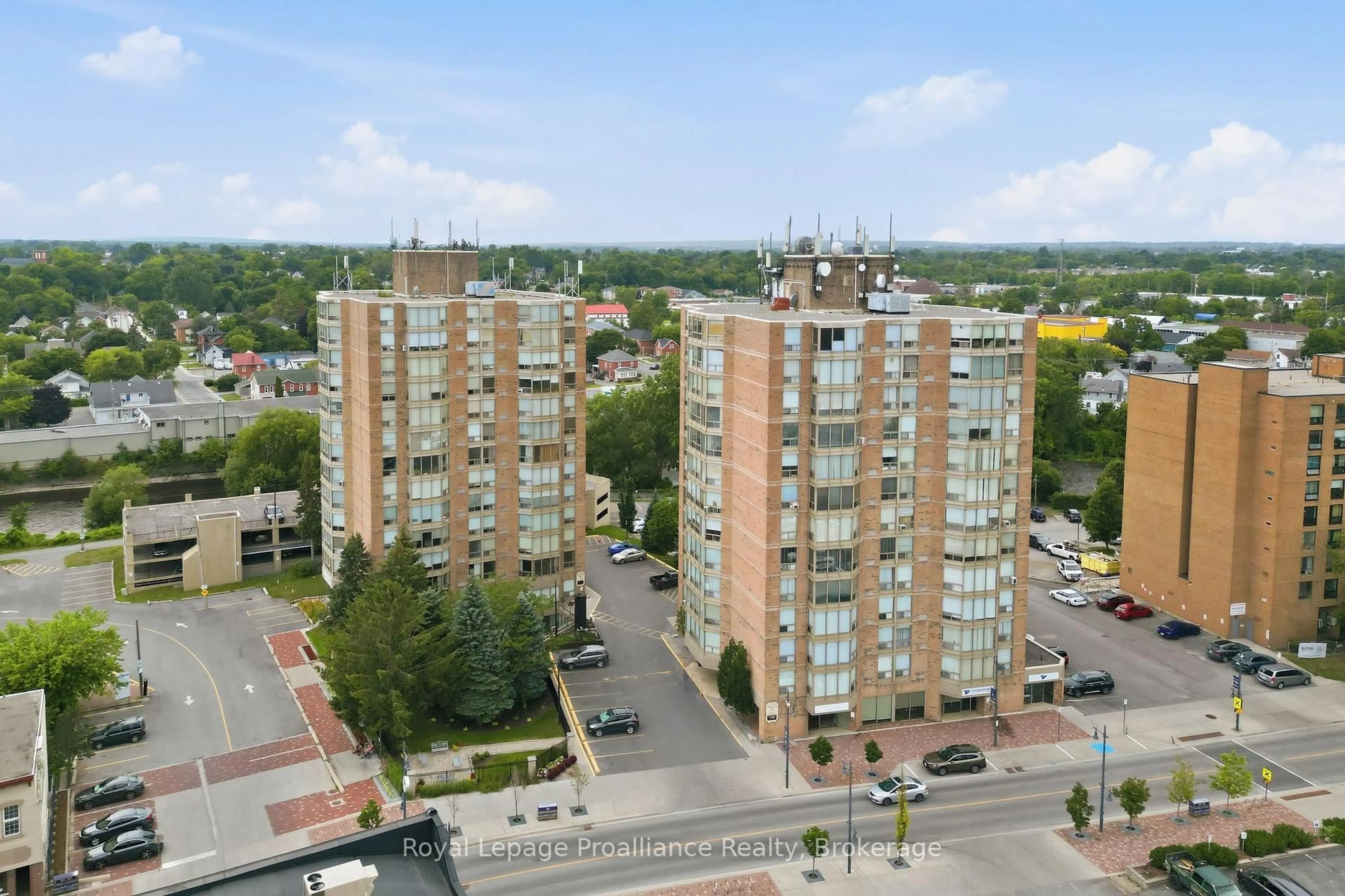A pic from outside/outdoor area/front of a property/back of a property/a pic from drone, city buildings view from balcony for 344 Front St #302, Belleville Ontario K8N 5M4