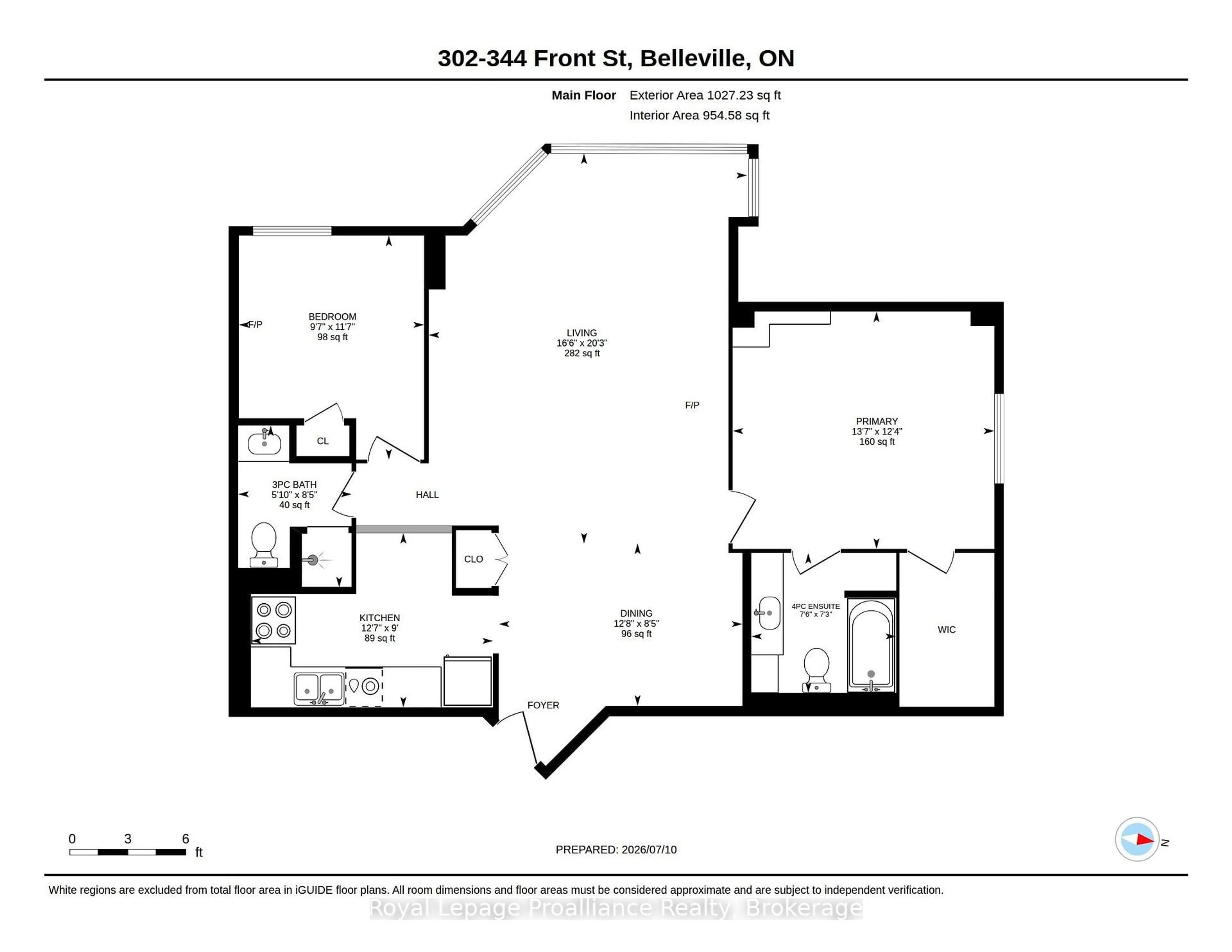 Floor plan for 344 Front St #302, Belleville Ontario K8N 5M4