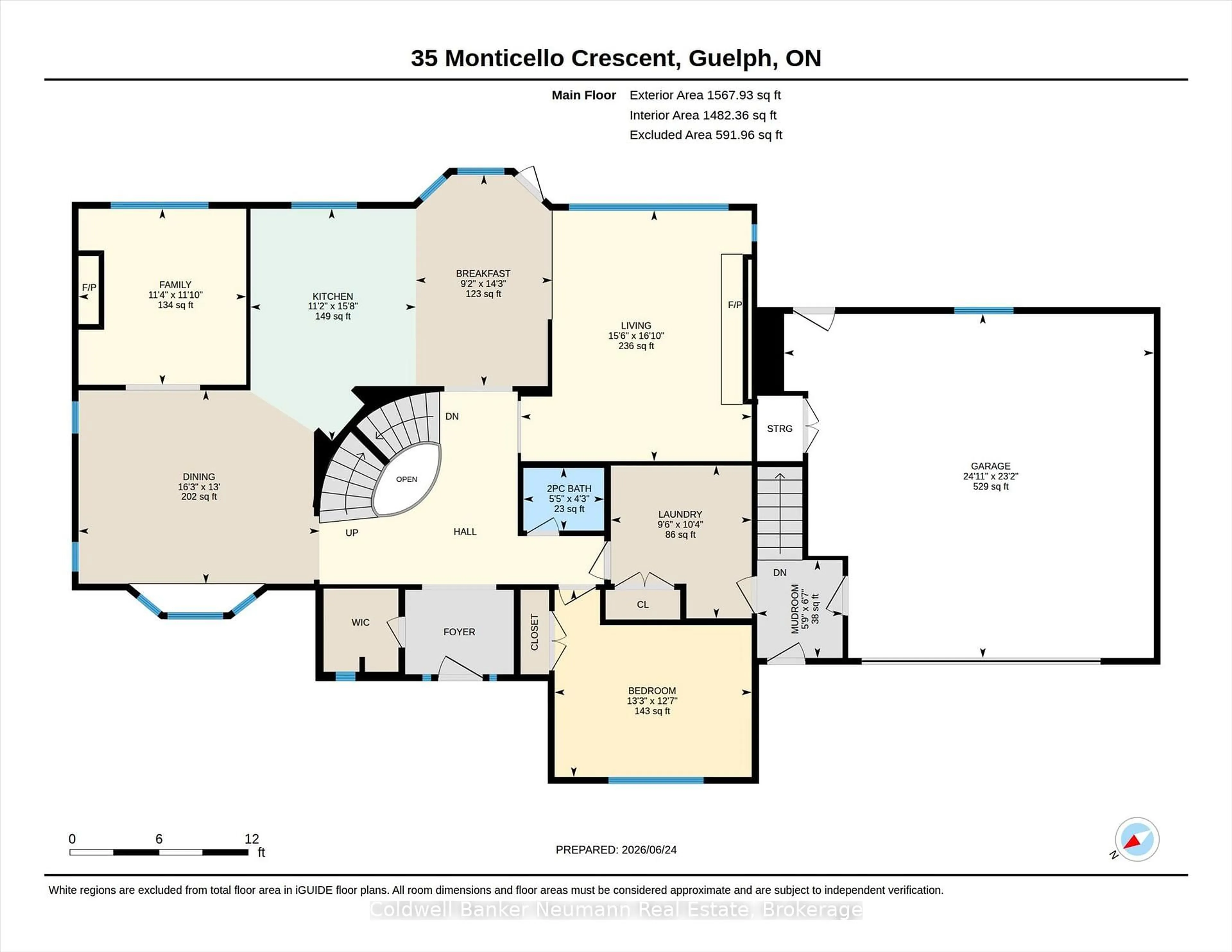 Floor plan for 35 Monticello Cres, Guelph Ontario N1G 2M1