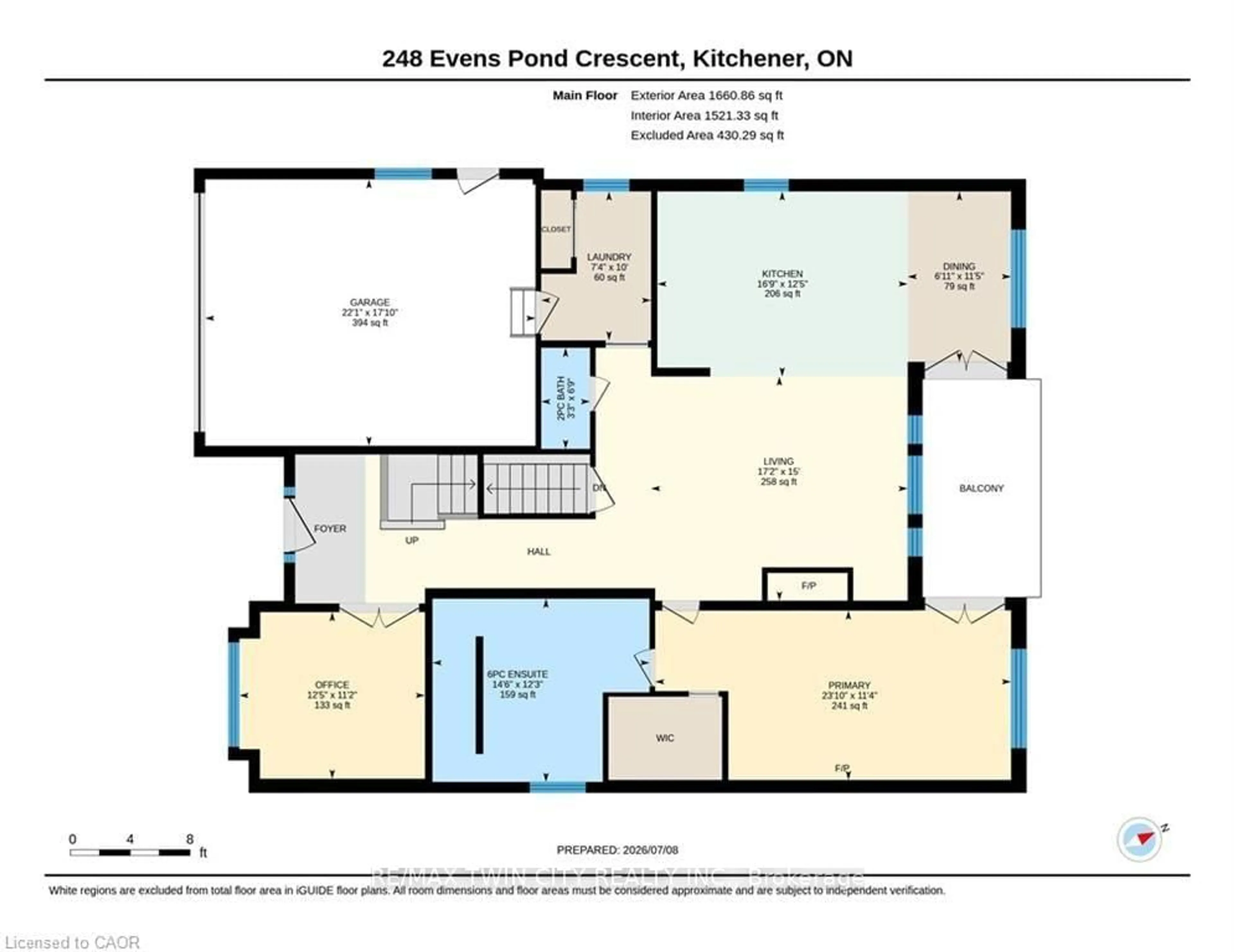 Floor plan for 248 EVENS POND Cres, Kitchener Ontario N2R 0B7