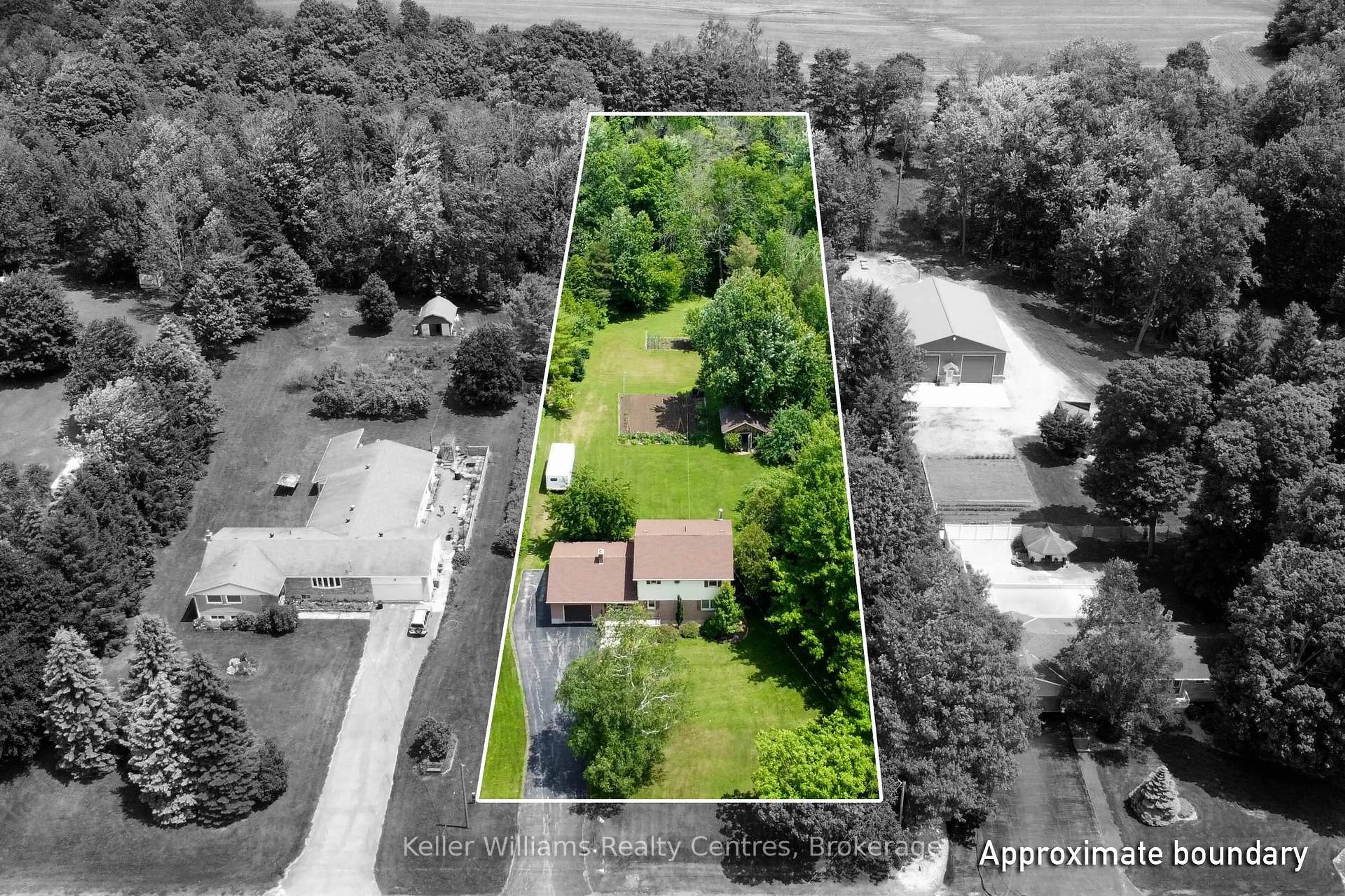 A pic from outside/outdoor area/front of a property/back of a property/a pic from drone, street for 129 Country Lane Rd, West Grey Ontario N0G 1S0