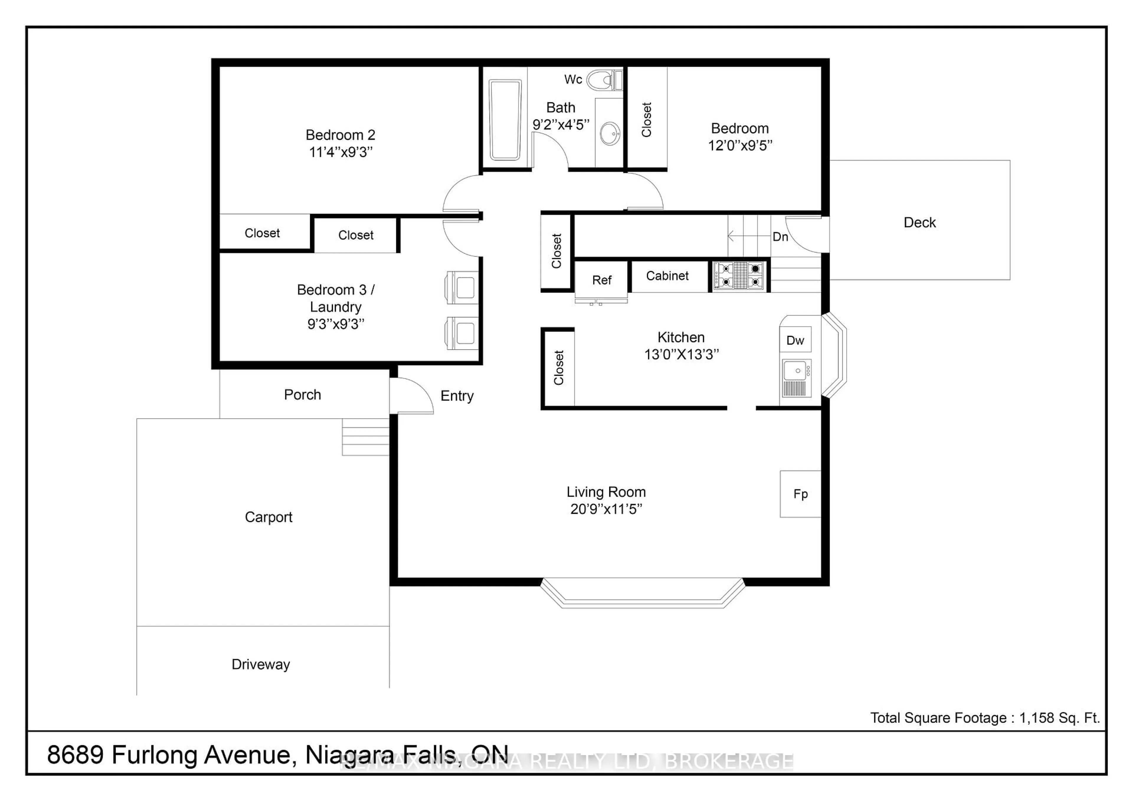 Floor plan for 8689 Furlong Ave, Niagara Falls Ontario L2G 6W9
